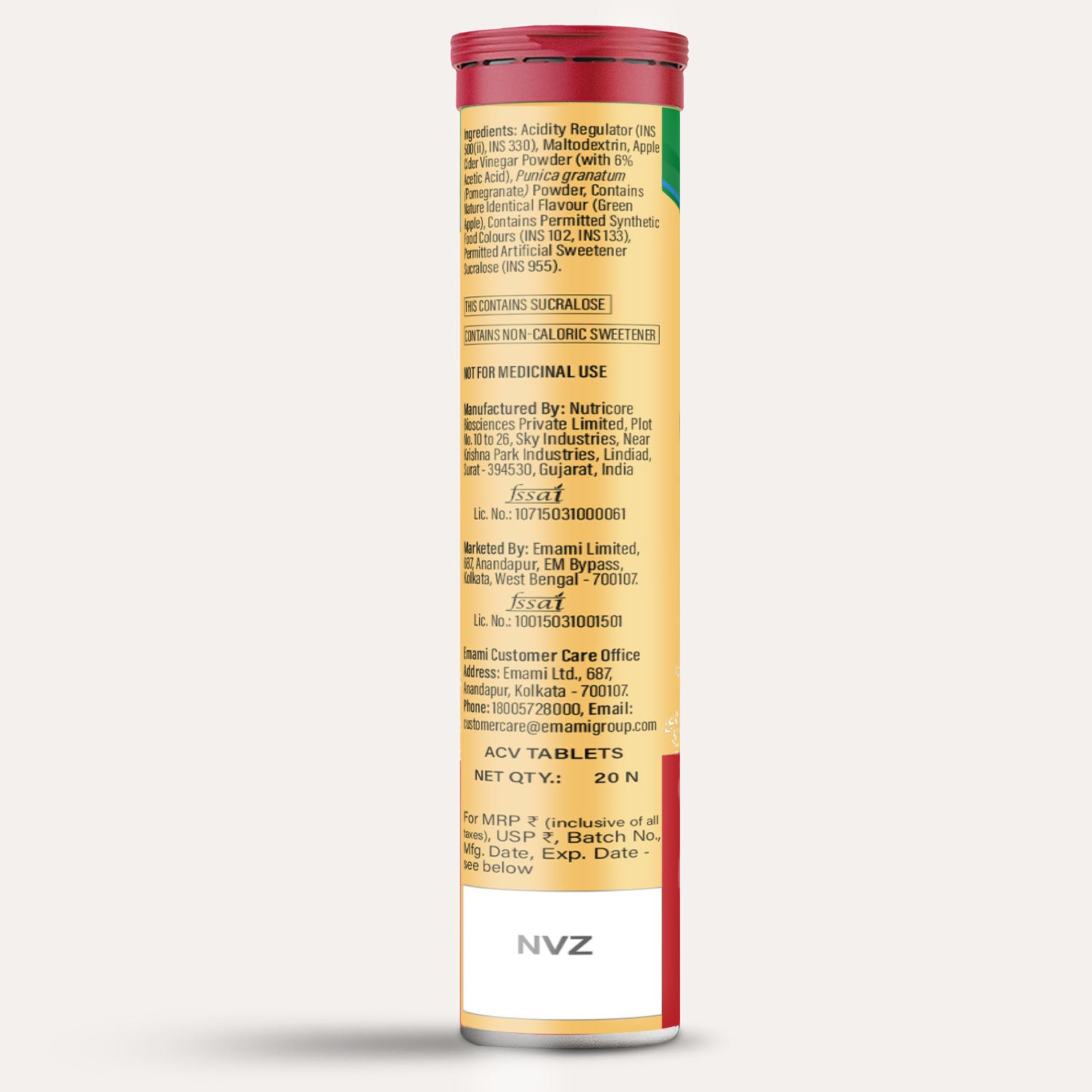 Zandu Apple Cider Vinegar (ACV) Effervescent Tablets