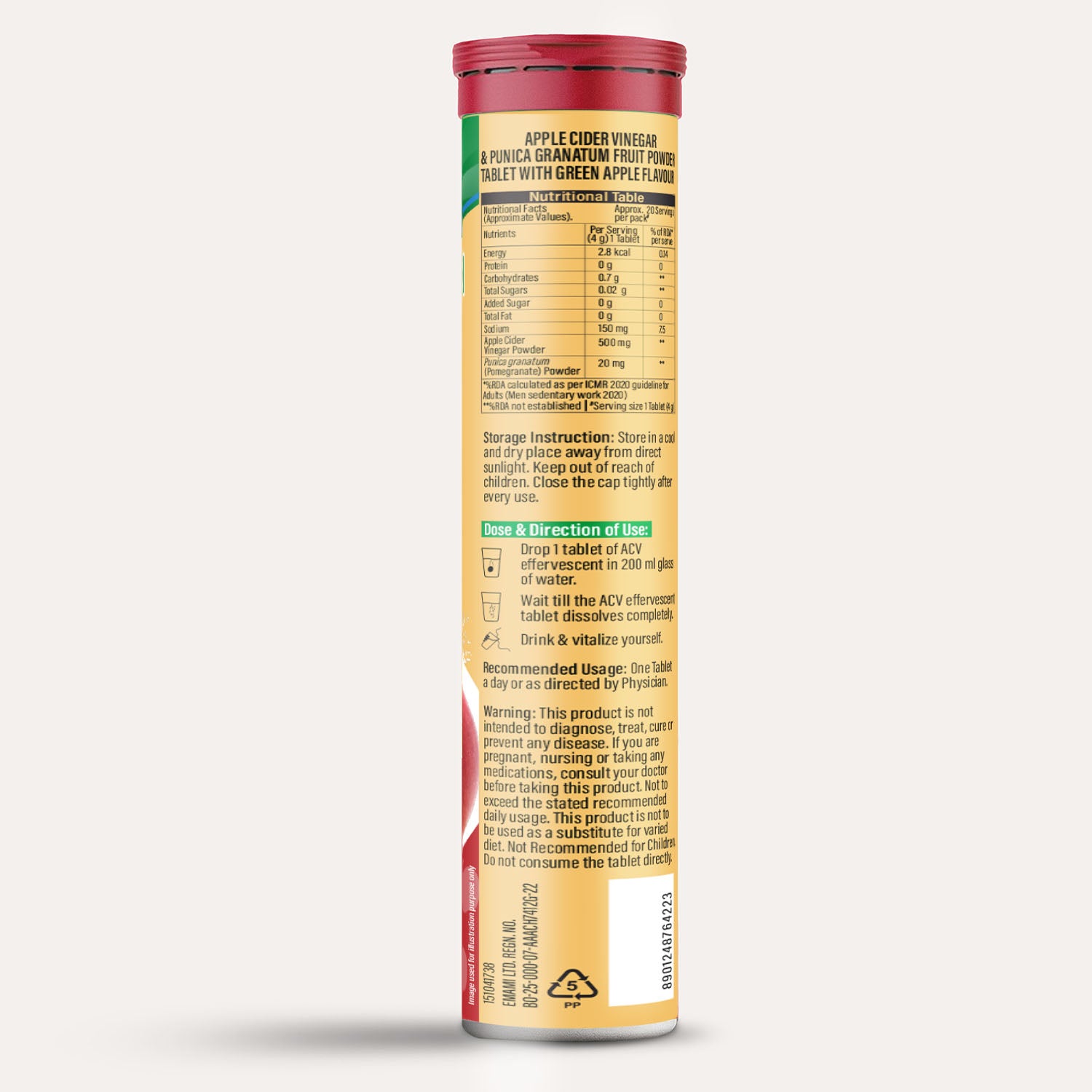 Zandu Apple Cider Vinegar (ACV) Effervescent Tablets