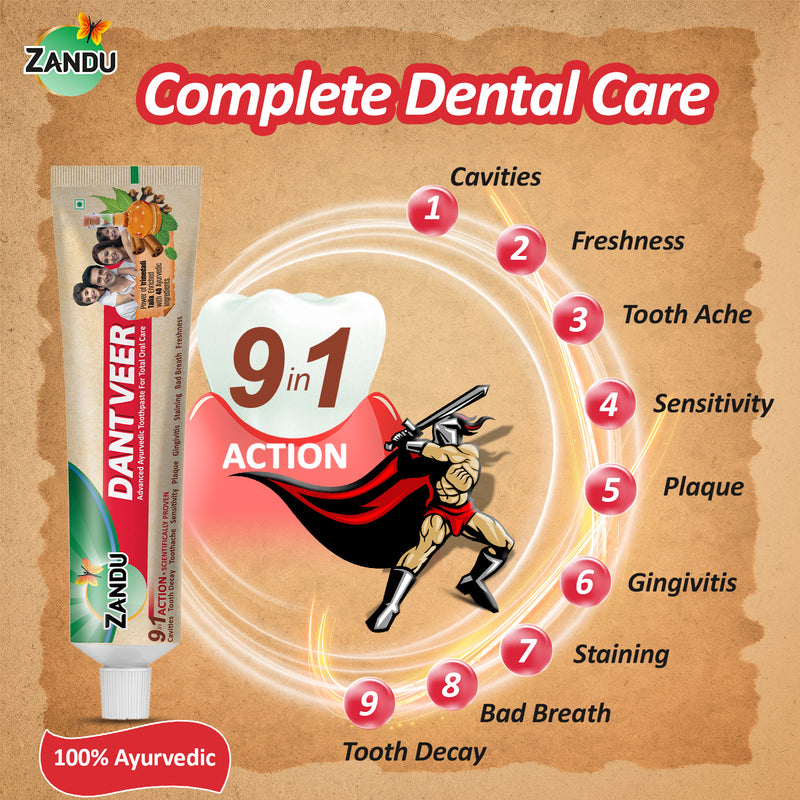 Zandu Dantveer (India’s 1st Ayurvedic Toothpaste with Irimedadi Taila)