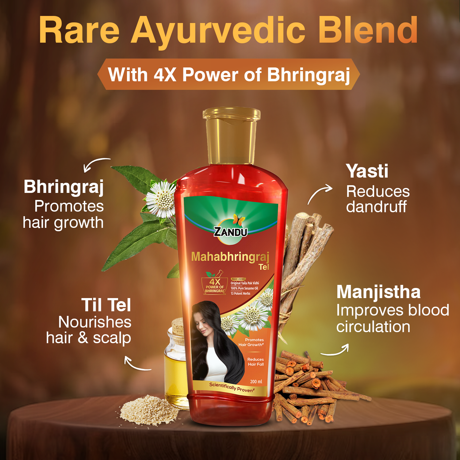 Zandu Mahabhringraj Hair Oil (200ml)