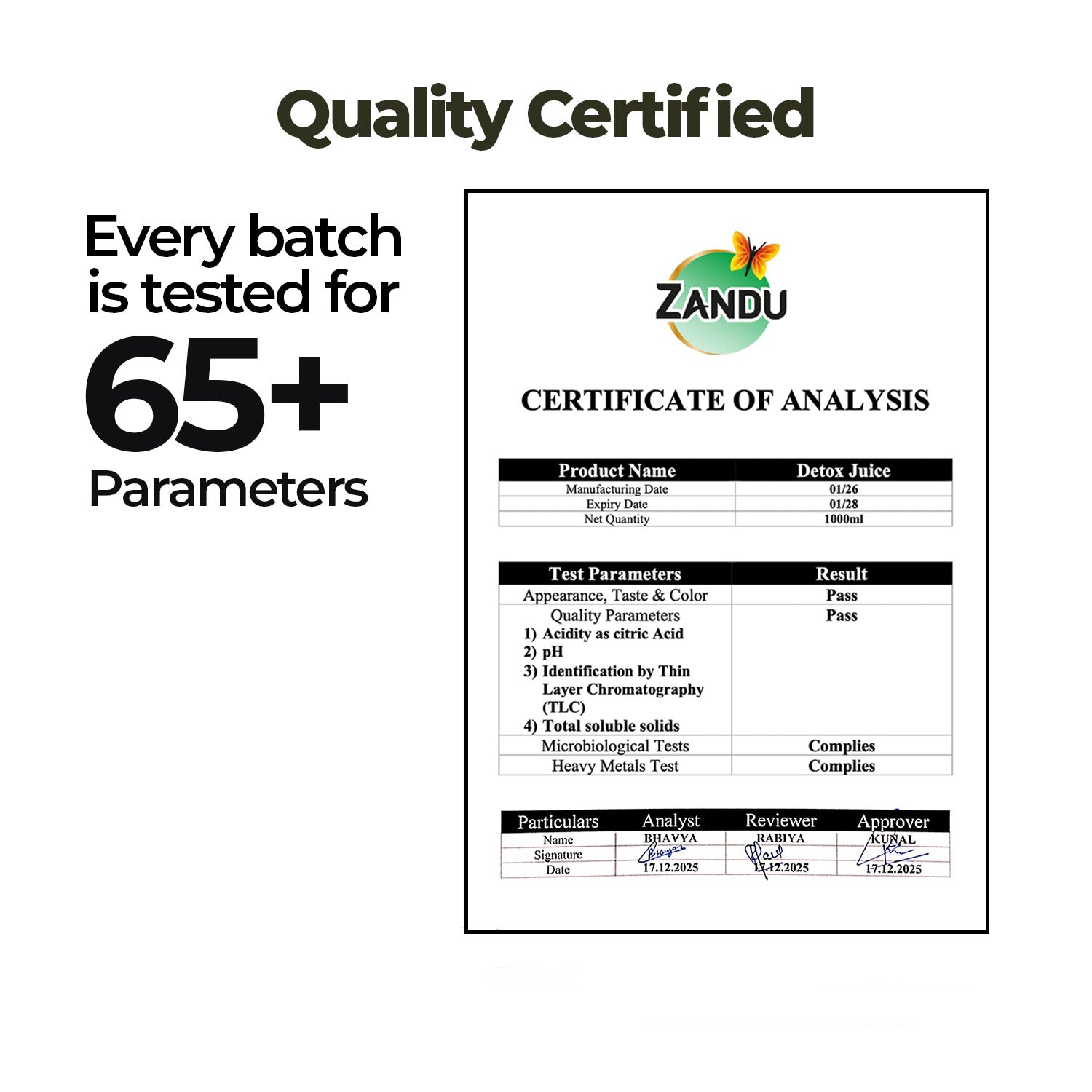 Zandu Full Body Detox Juice (Wheatgrass & Amla)