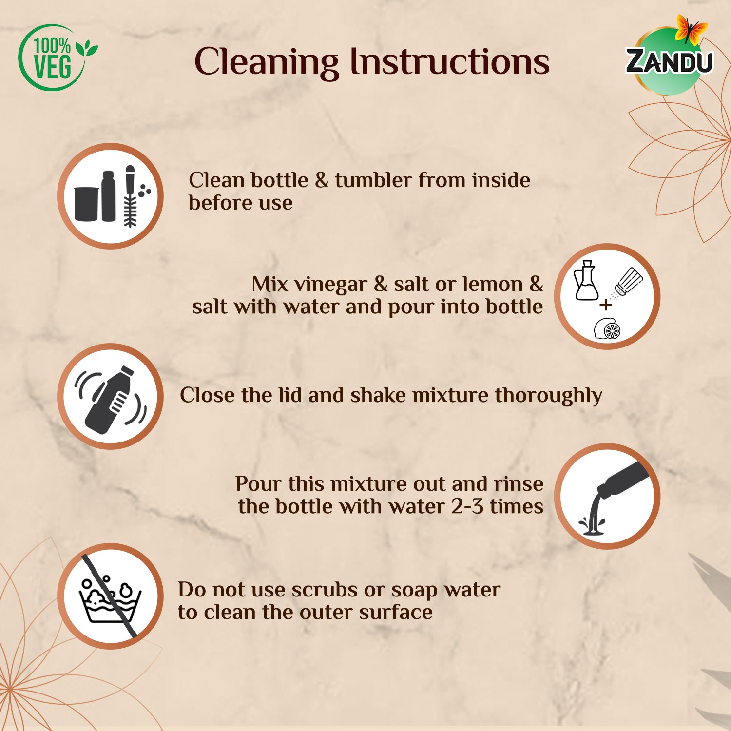 Zandu Copper Combo (Bottle + 2 Glasses)