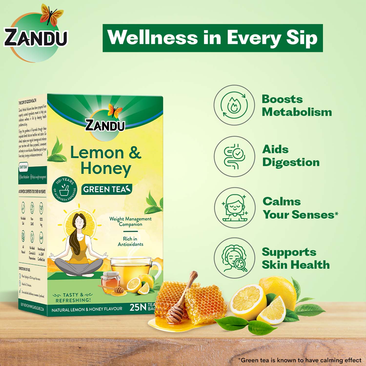 Zandu Lemon Honey Green Tea