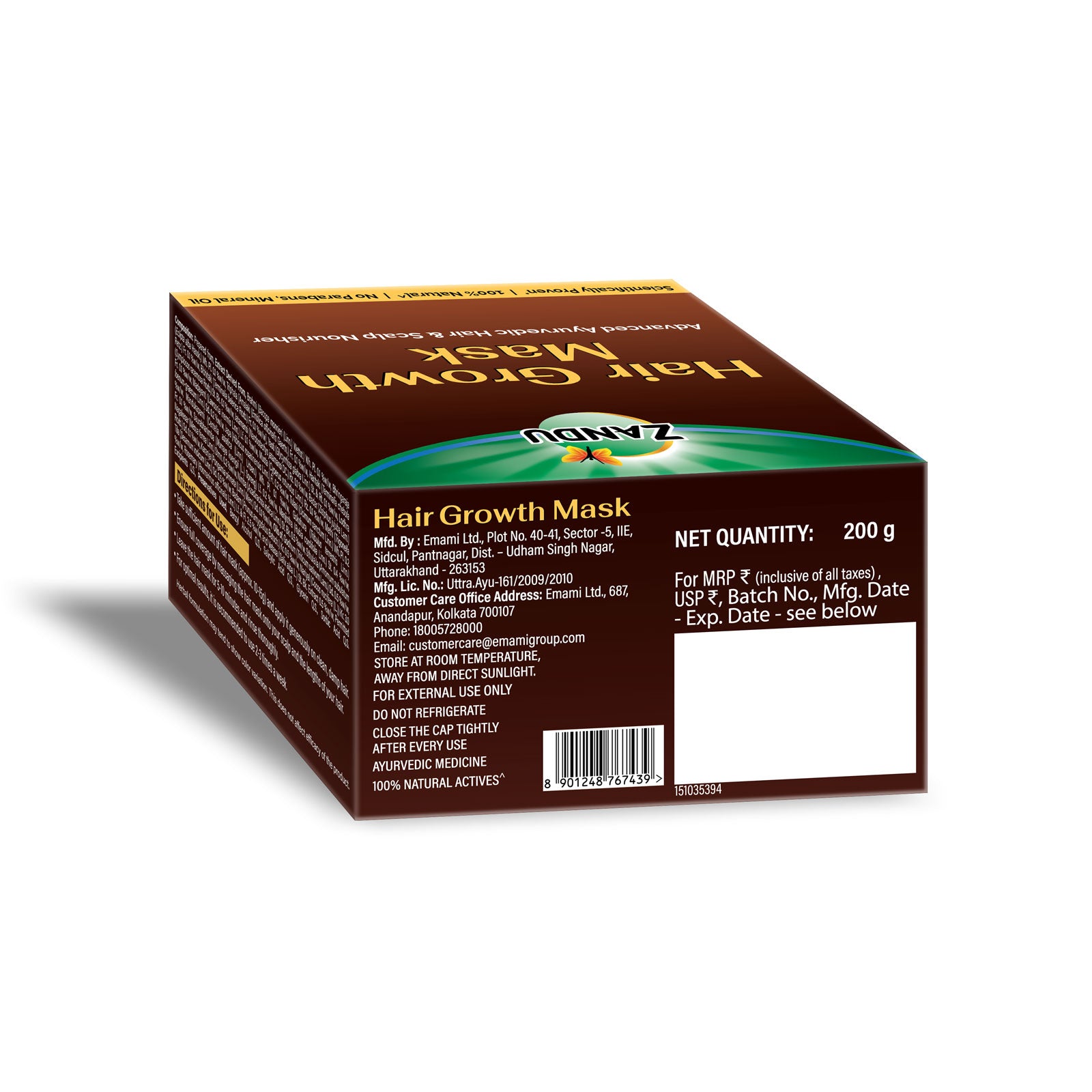 Zandu Ayurvedic Hair Growth Mask (200g)