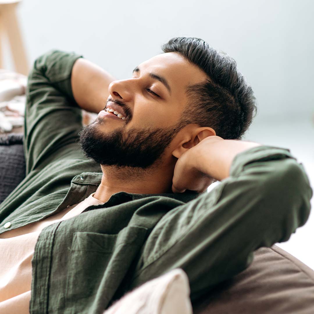 Person without pain and relax