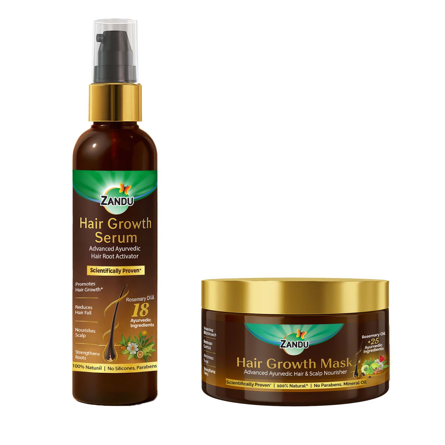Zandu Hair Growth Serum & Mask Combo
