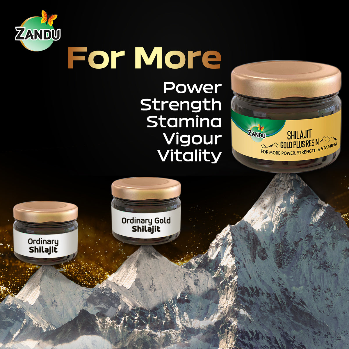 Shilajit gold plus resin for strength
