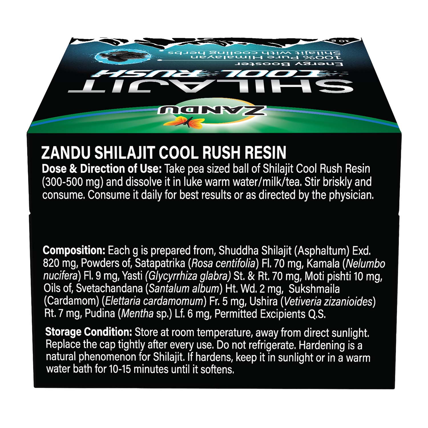 Zandu Shilajit Cool Rush Resin