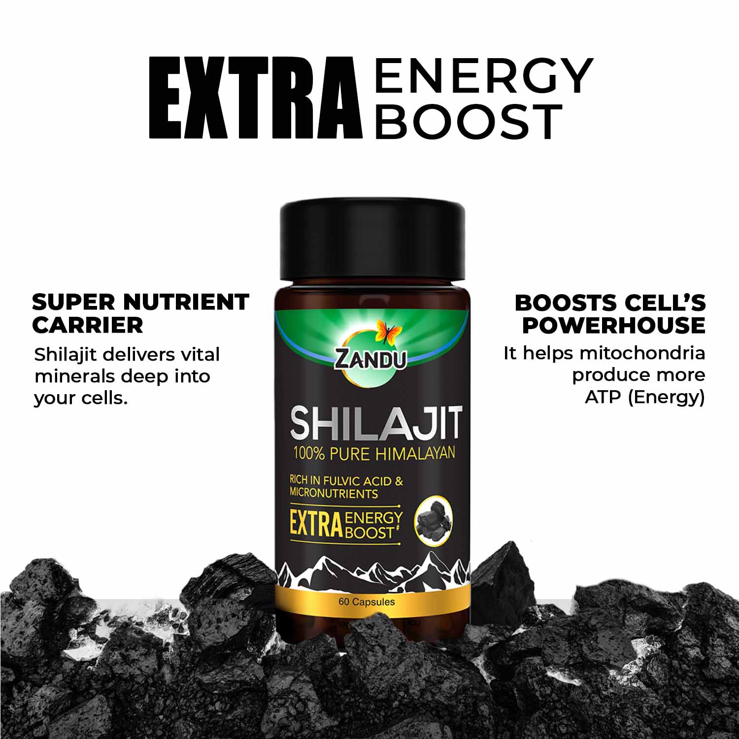 Zandu shilajit capsule for extra energy boost