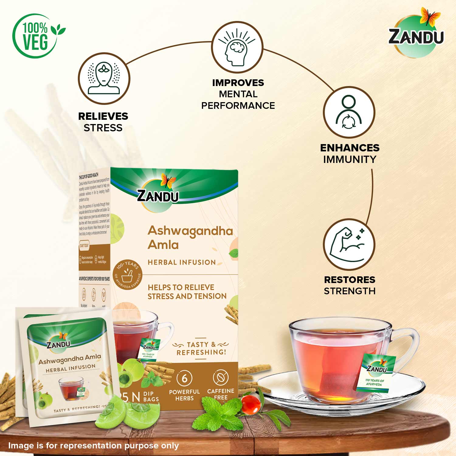 Zandu Ashwagandha Amla Tea benefits