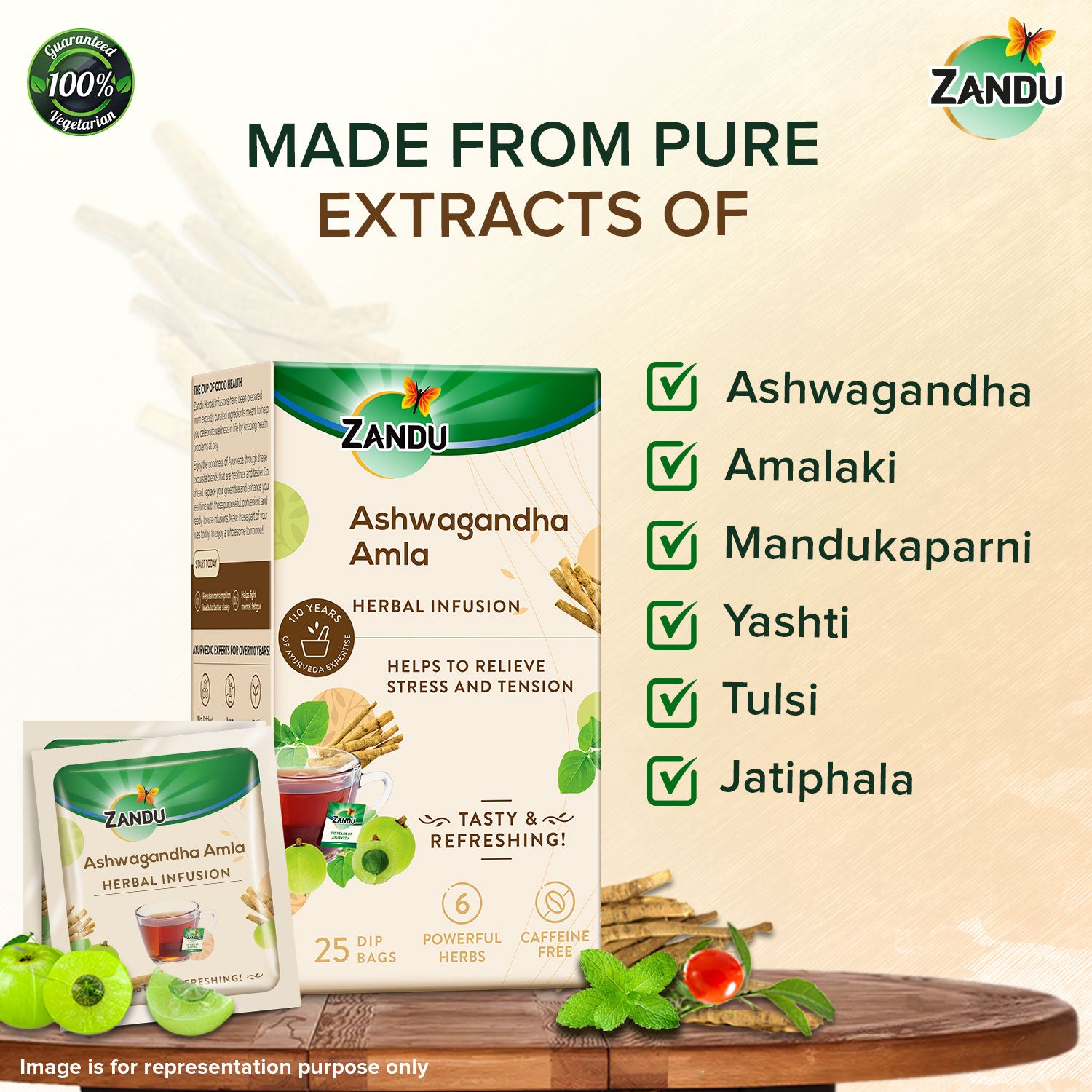 Zandu Ashwagandha Amla Tea ingredients