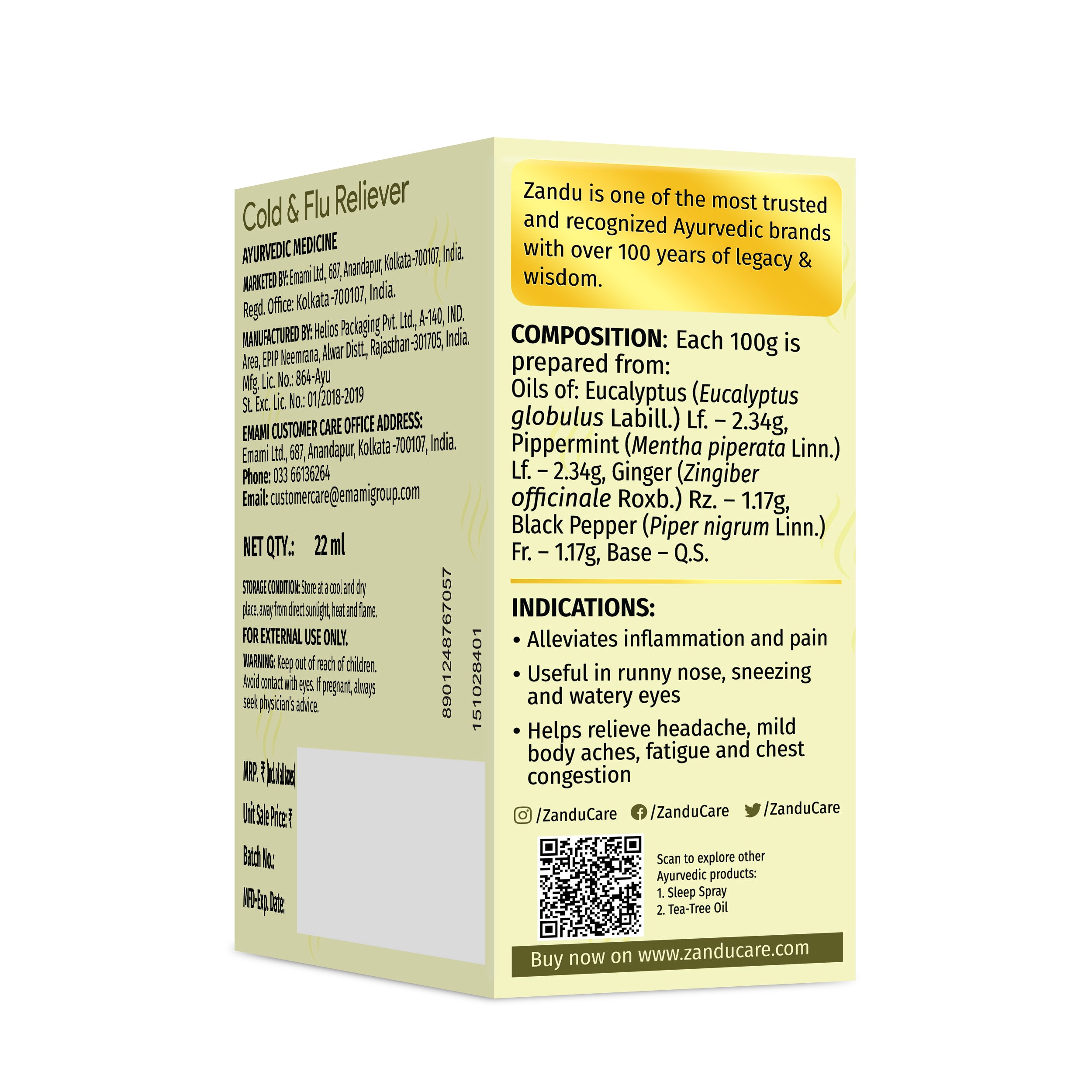 Zandu Cold & Flu Reliever Spray