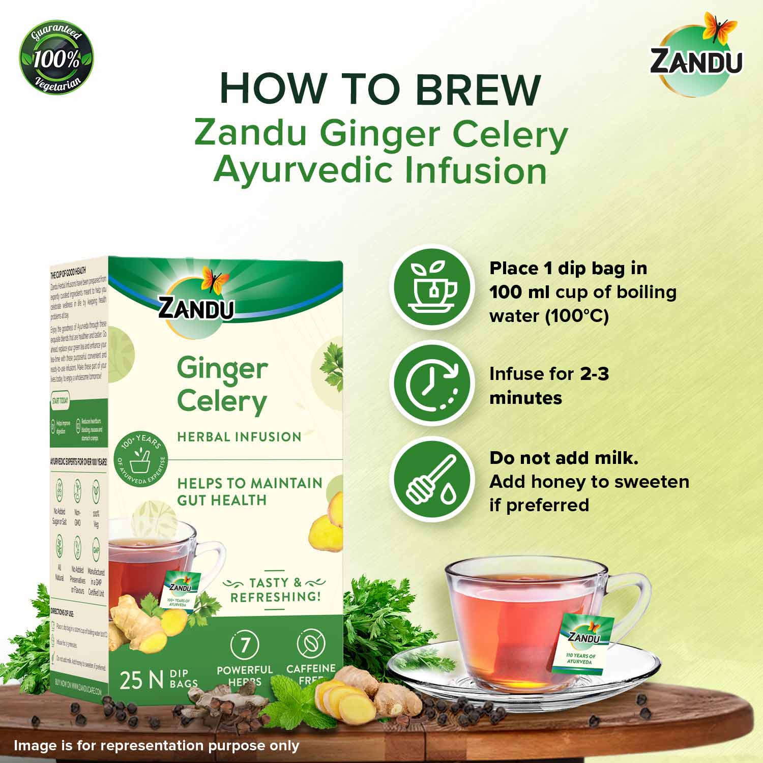 Zandu Ginger Celery Tea - Gut Health