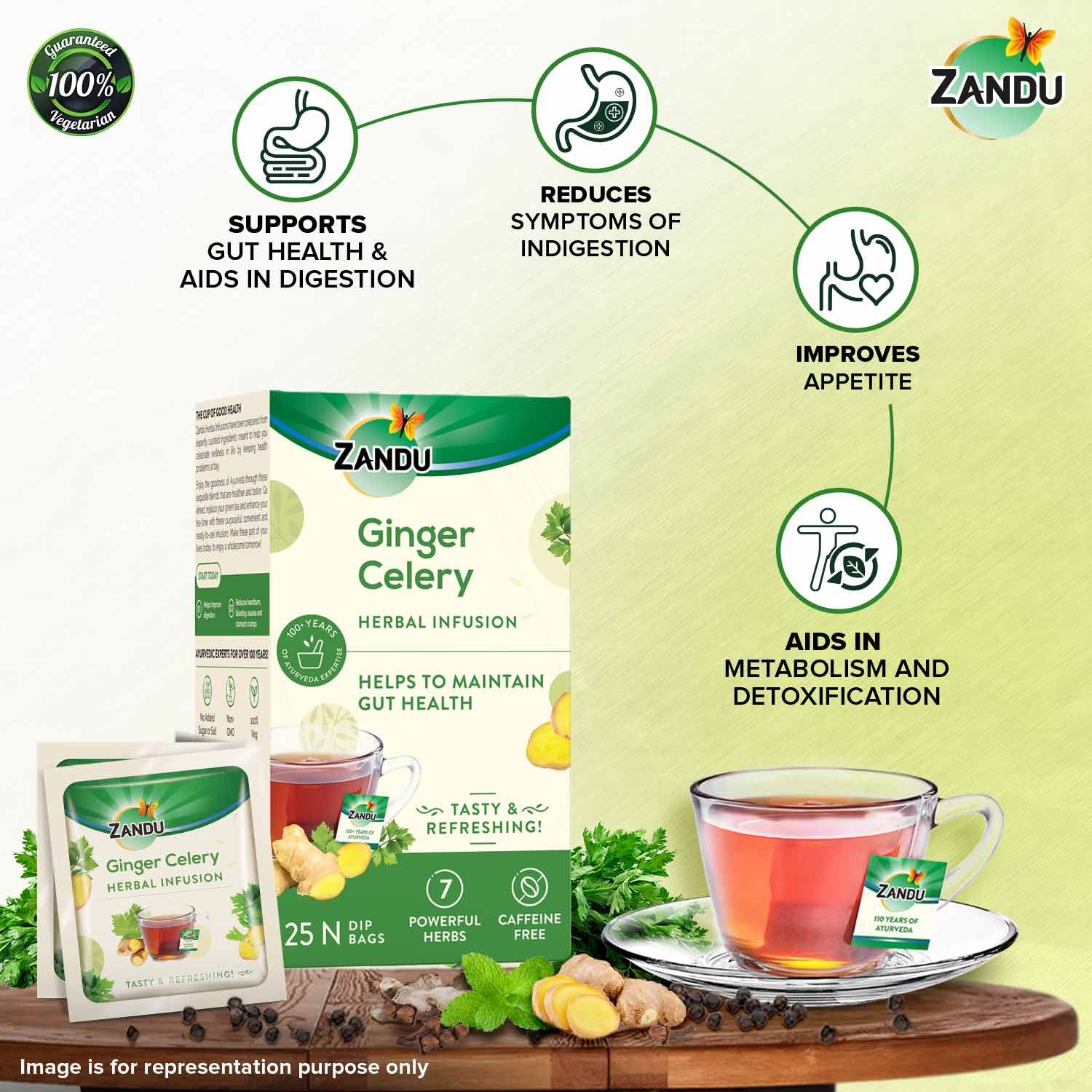 Zandu Ginger Celery Tea - Gut Health