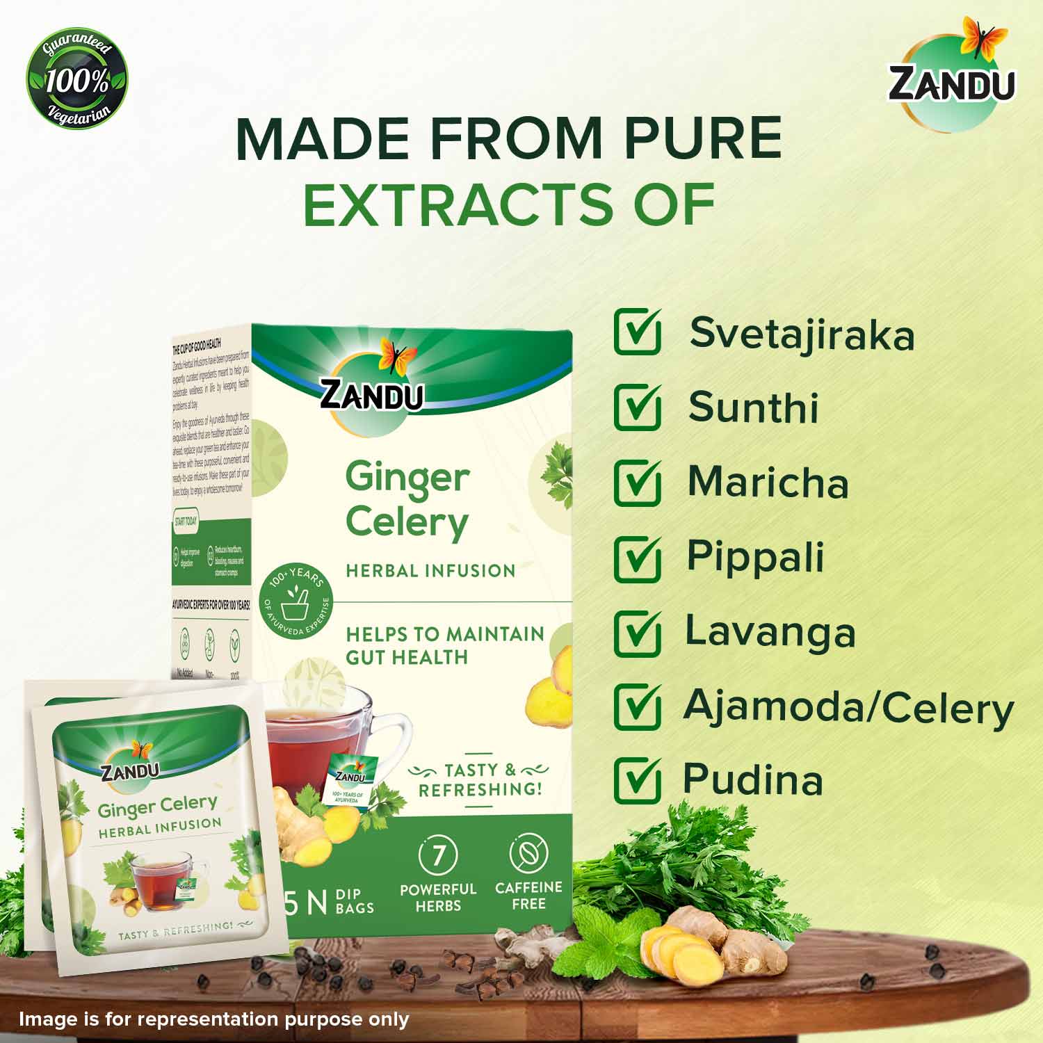 Zandu Ginger Celery Tea - Gut Health