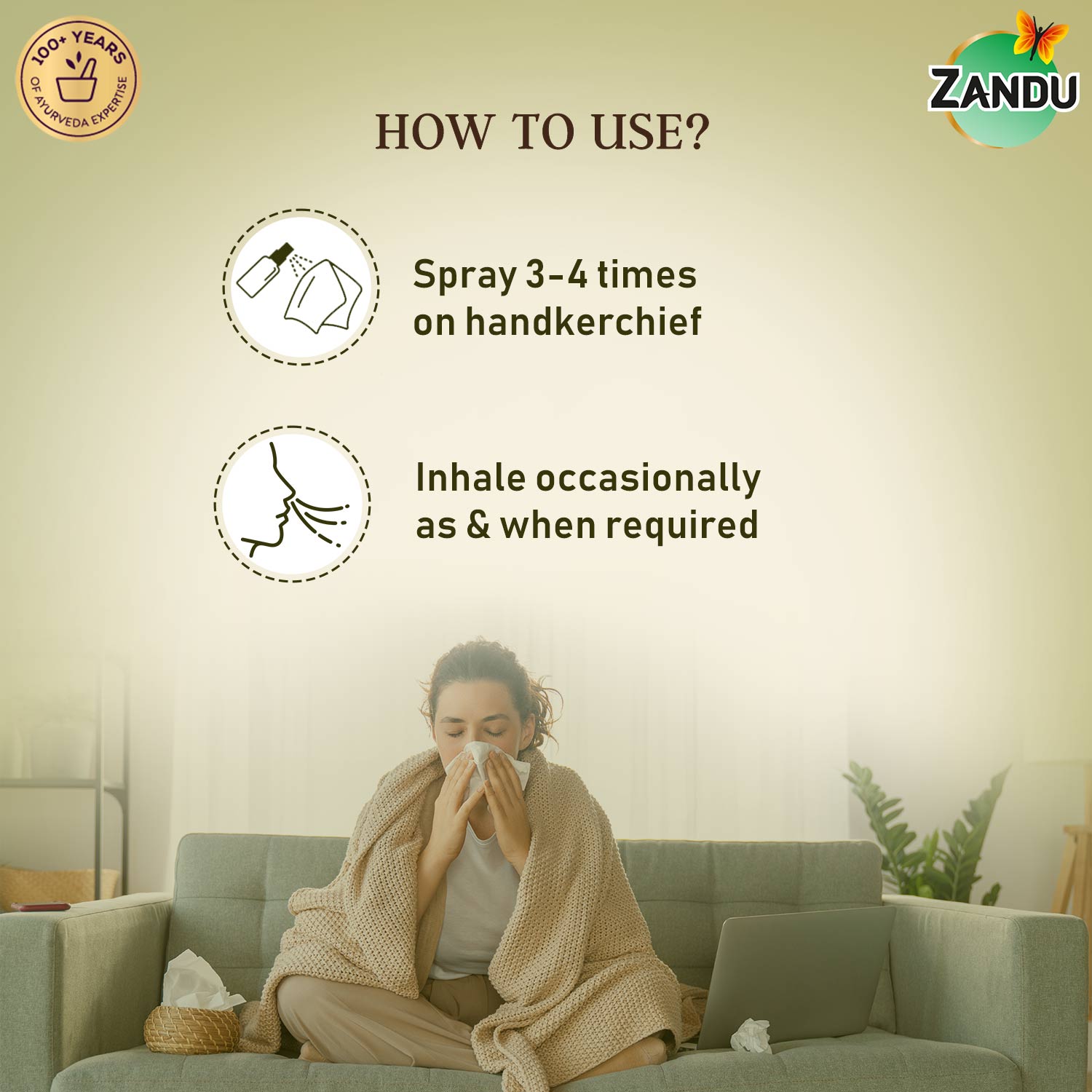 How to use Zandu Cold & Flu Reliever Spray