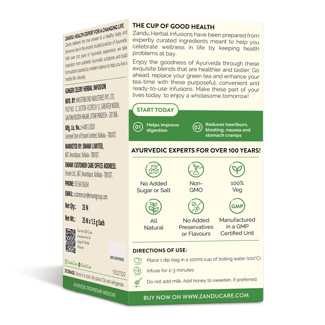 Zandu Ginger Celery Tea - Gut Health