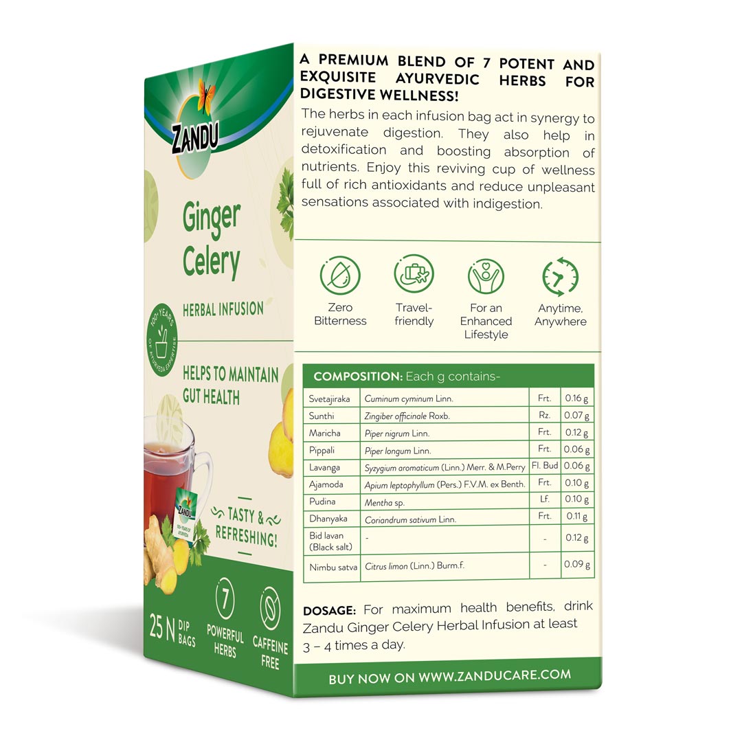 Zandu Ginger Celery Tea - Gut Health