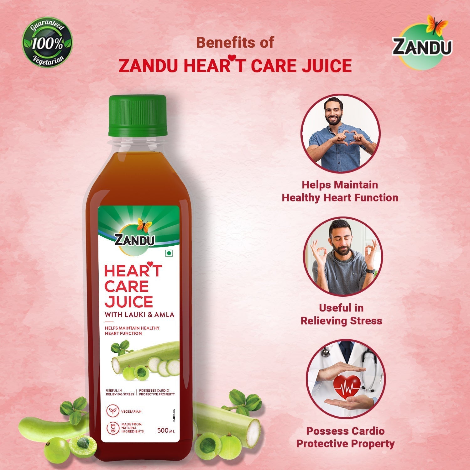 Zandu Heart Care Juice & FREE Arjuna