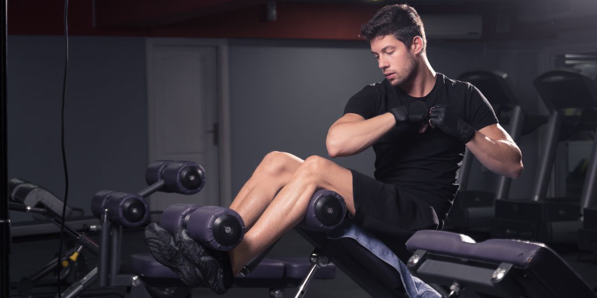 A person in gym doing workout