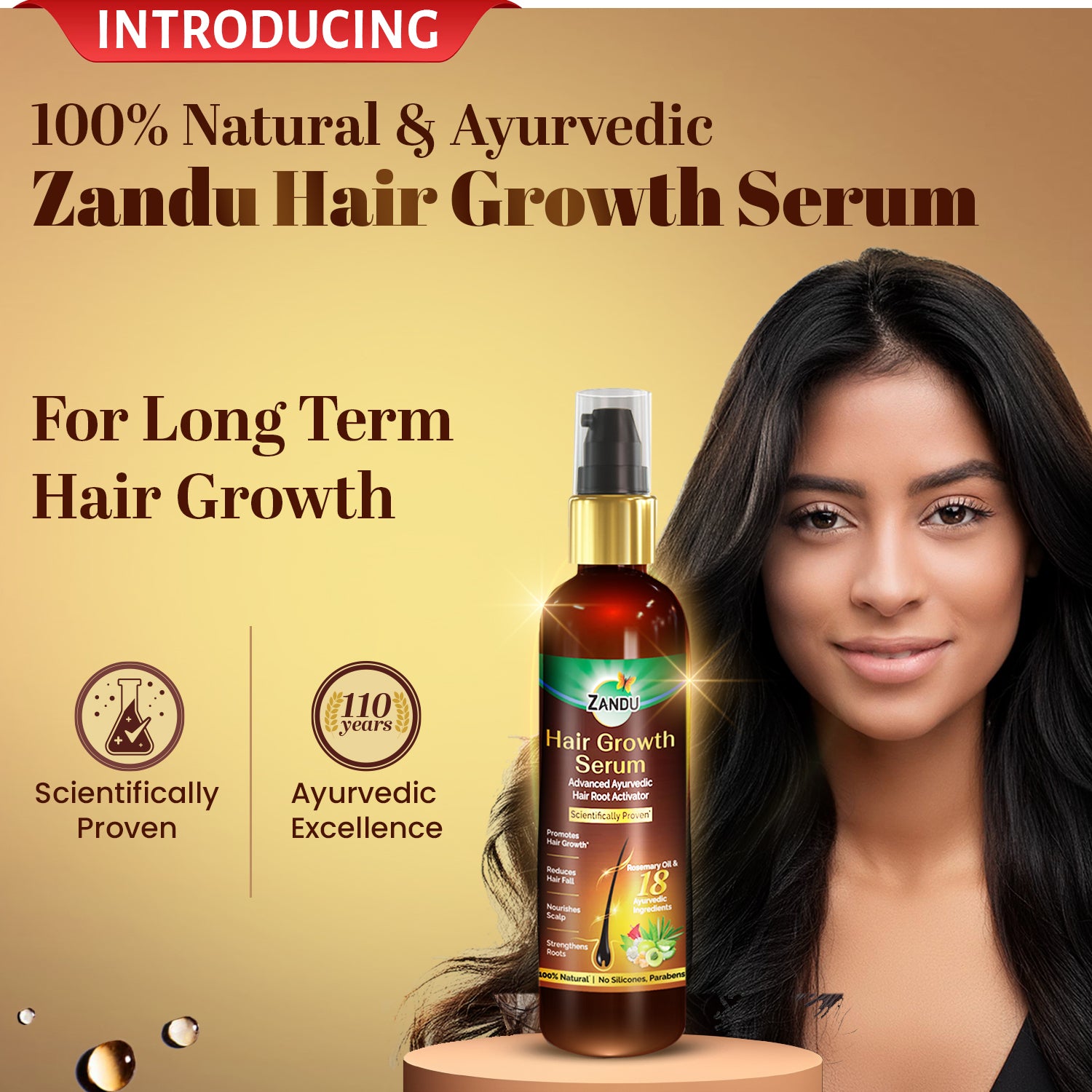 Zandu Ayurvedic Hair Growth Serum for Women (200ml)