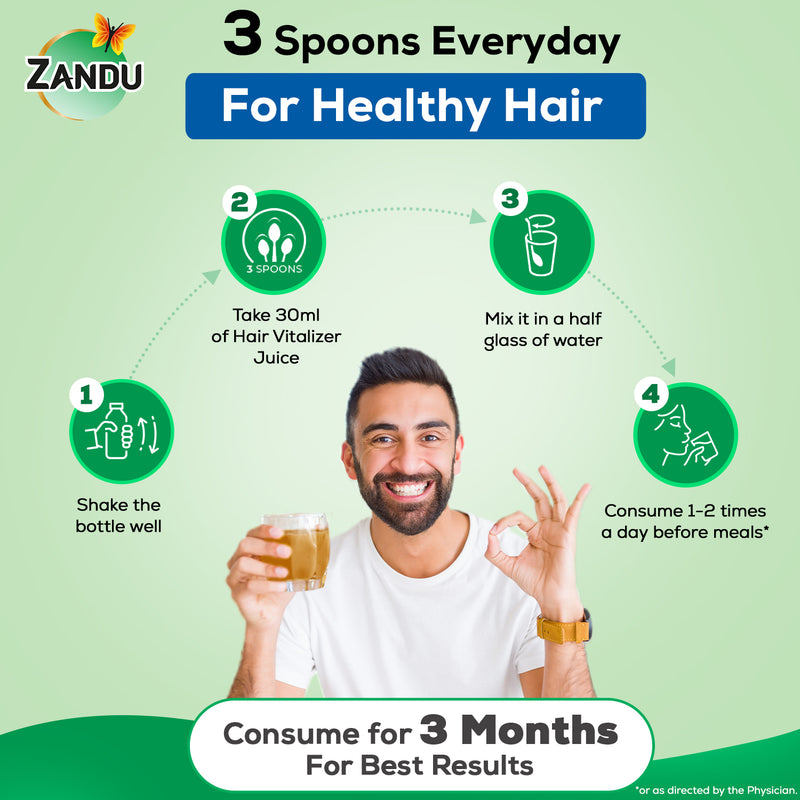 Zandu Hair Vitalizer Juice for Natural Hair Growth, 1L,