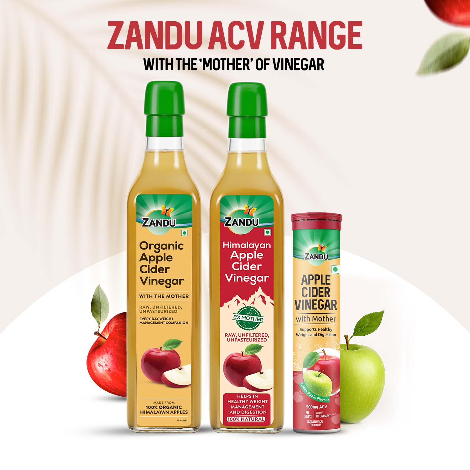 Zandu Apple Cider Vinegar (ACV) Effervescent Tablets