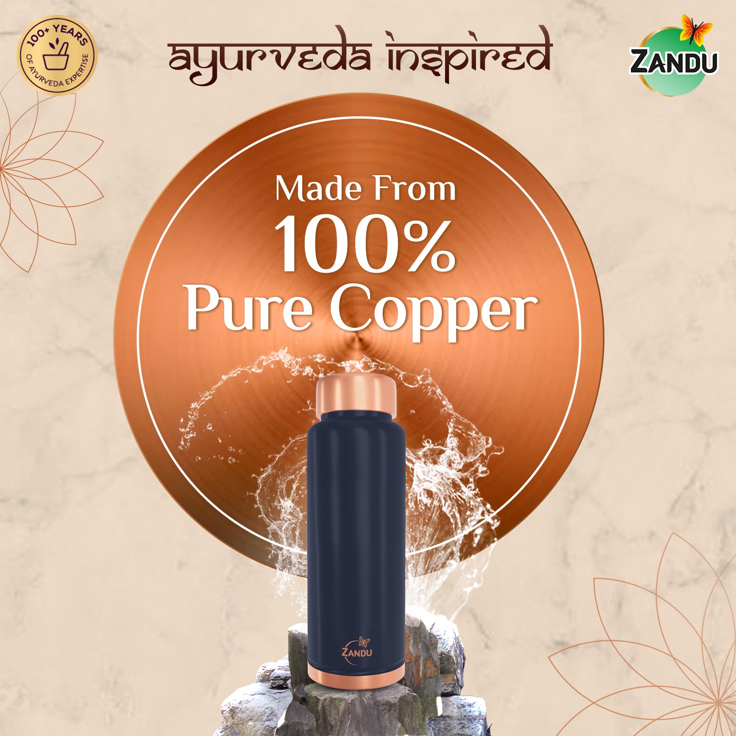 Zandu Copper bottle 750 ml