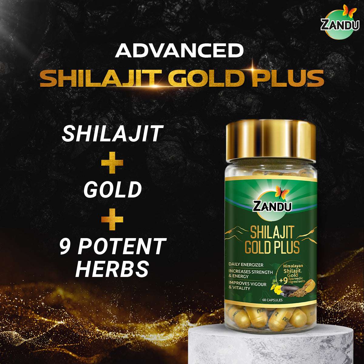 Zandu Shilajit with Gold and 9 potent herbs