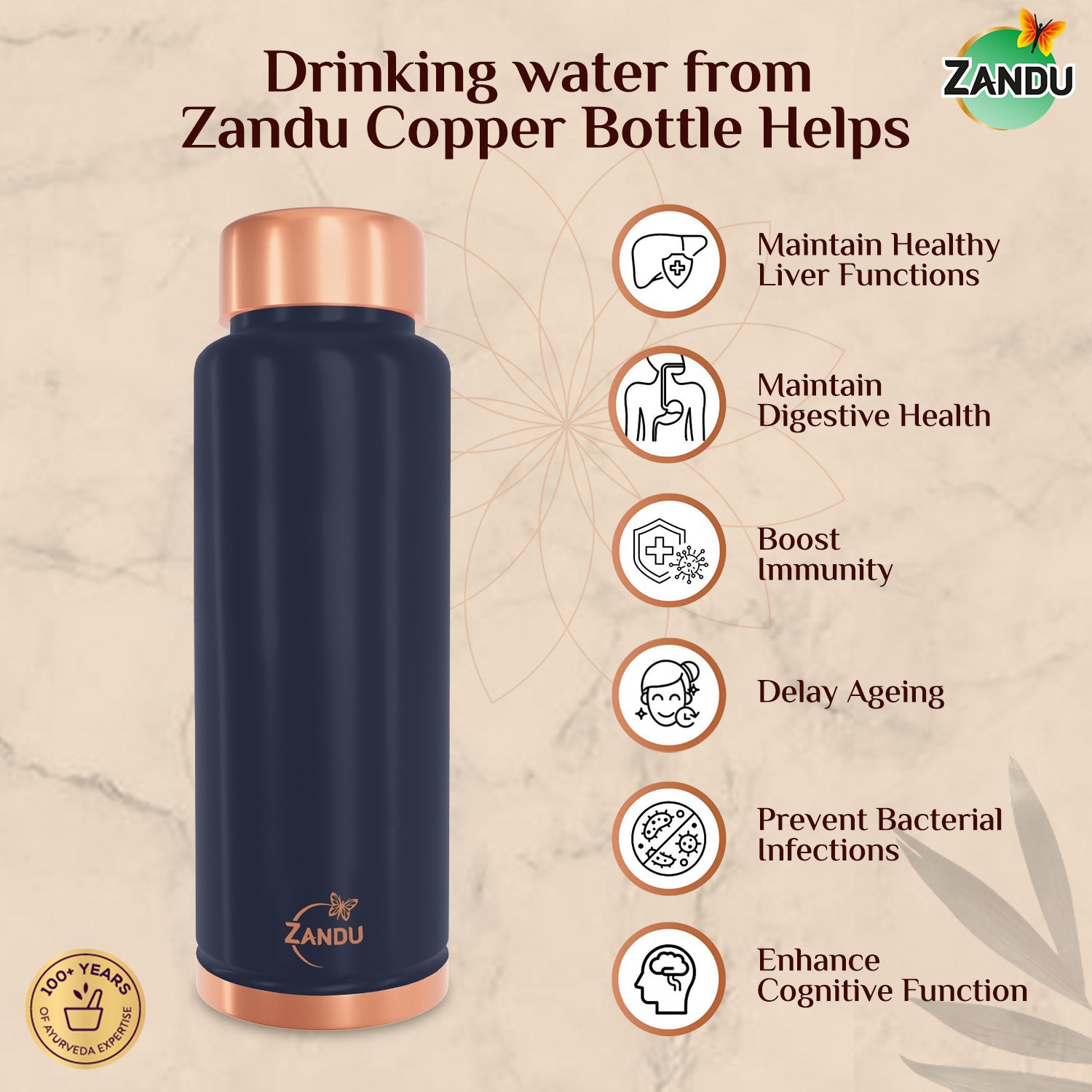 Zandu Copper bottle 750 ml benefits 