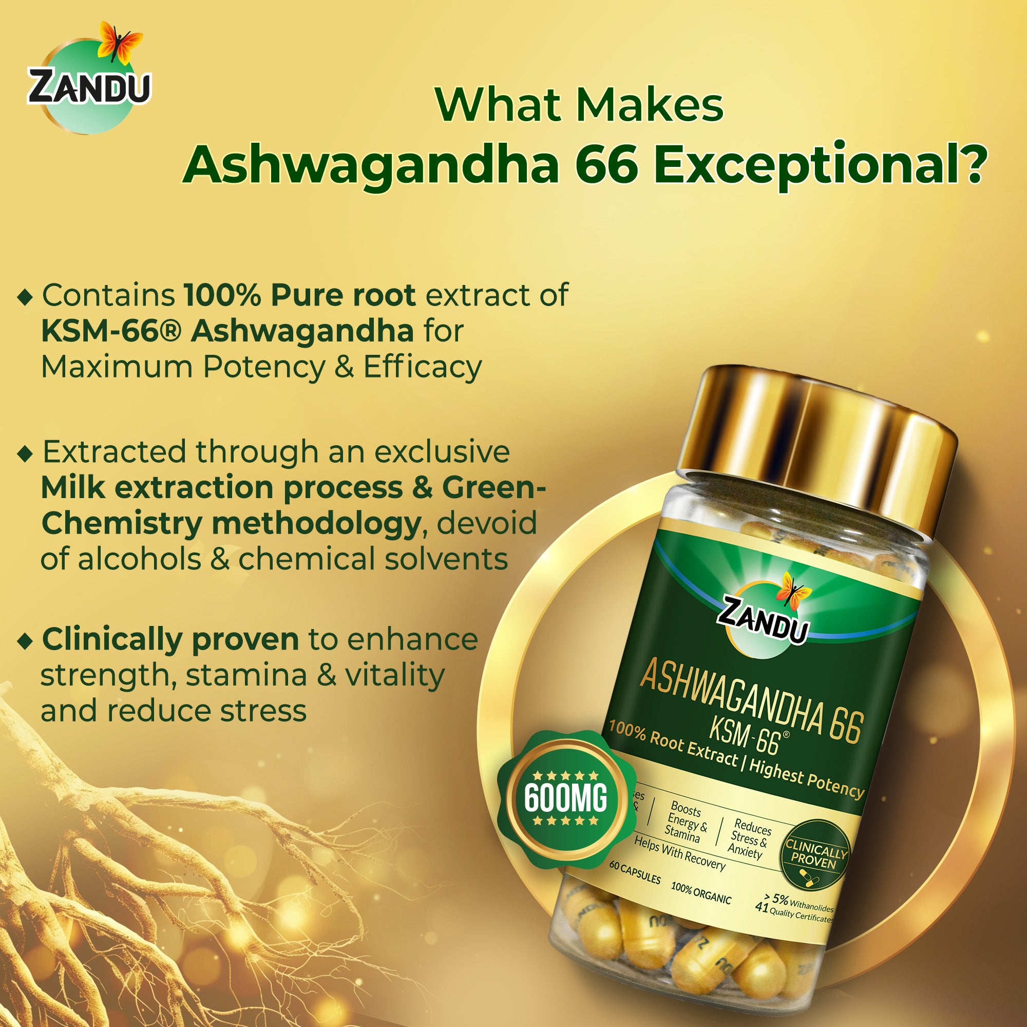 What makes Zandu Ashwagandha 66 (KSM-66®) different?