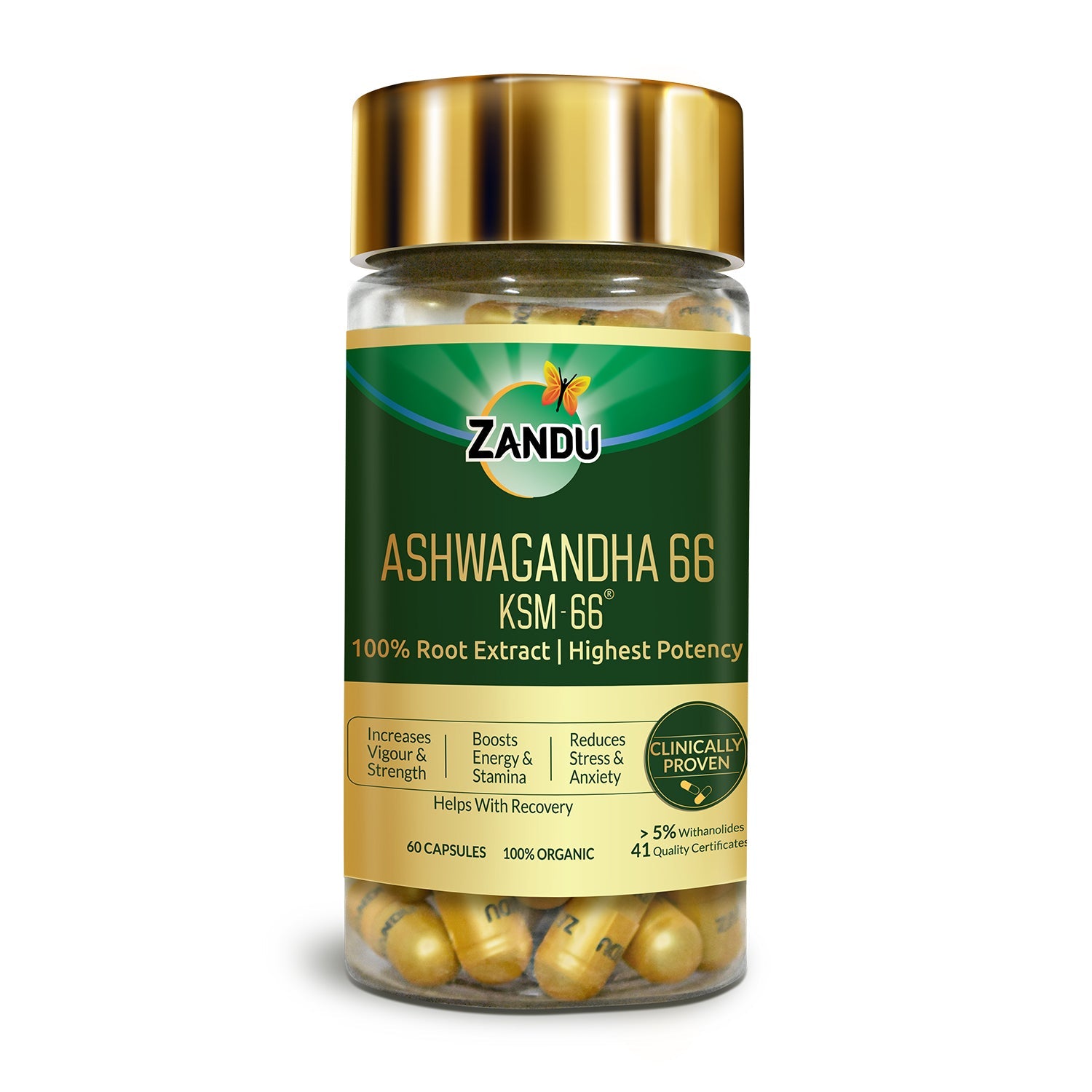 Zandu Shilajit Capsule (60 Caps) + Ashwagandha KSM-66 (60 Caps) | Clinically Proven | Manage stress & maintain energy level | 100% Ayurvedic