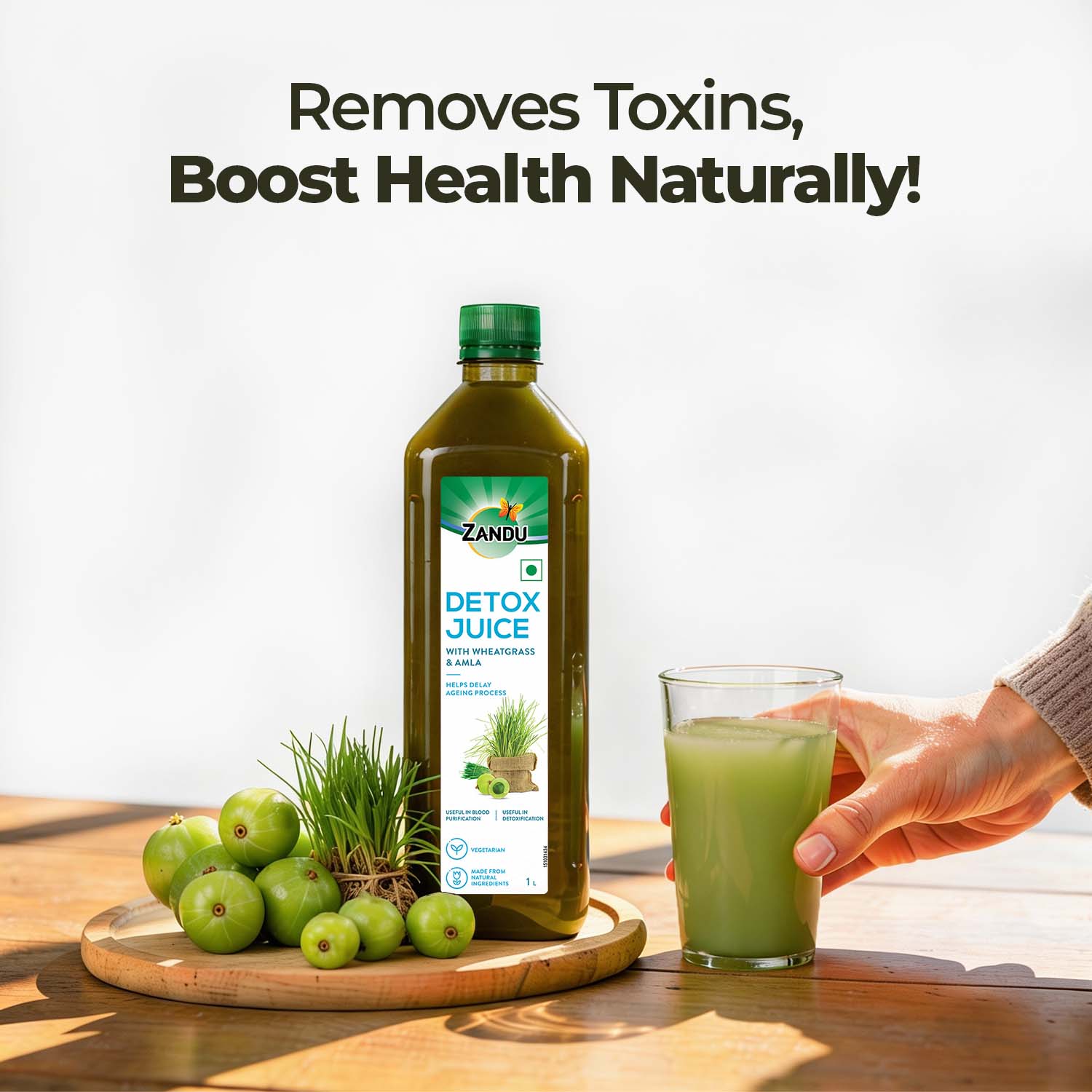 Zandu Full Body Detox Juice (Wheatgrass & Amla)