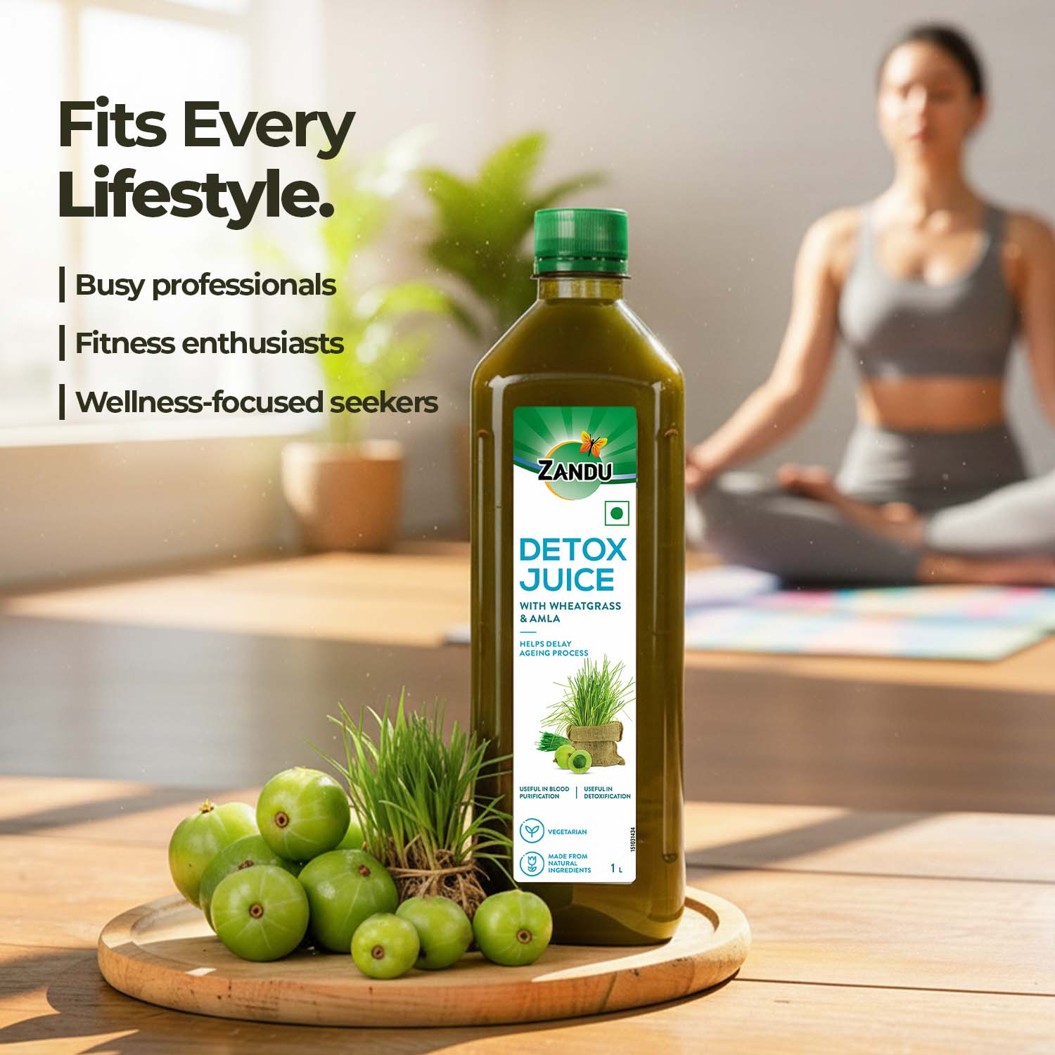 Zandu Full Body Detox Juice (Wheatgrass & Amla)