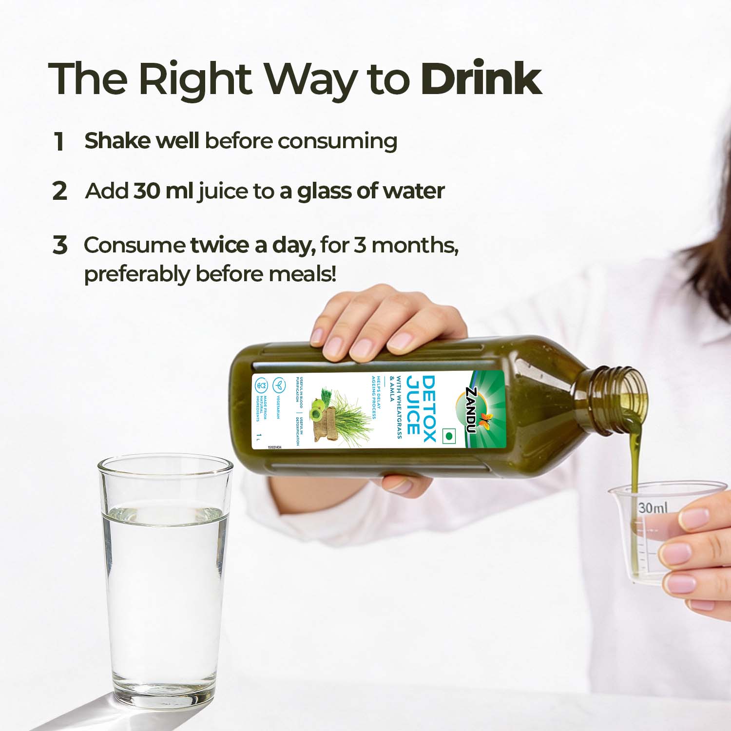 Zandu Full Body Detox Juice (Wheatgrass & Amla)