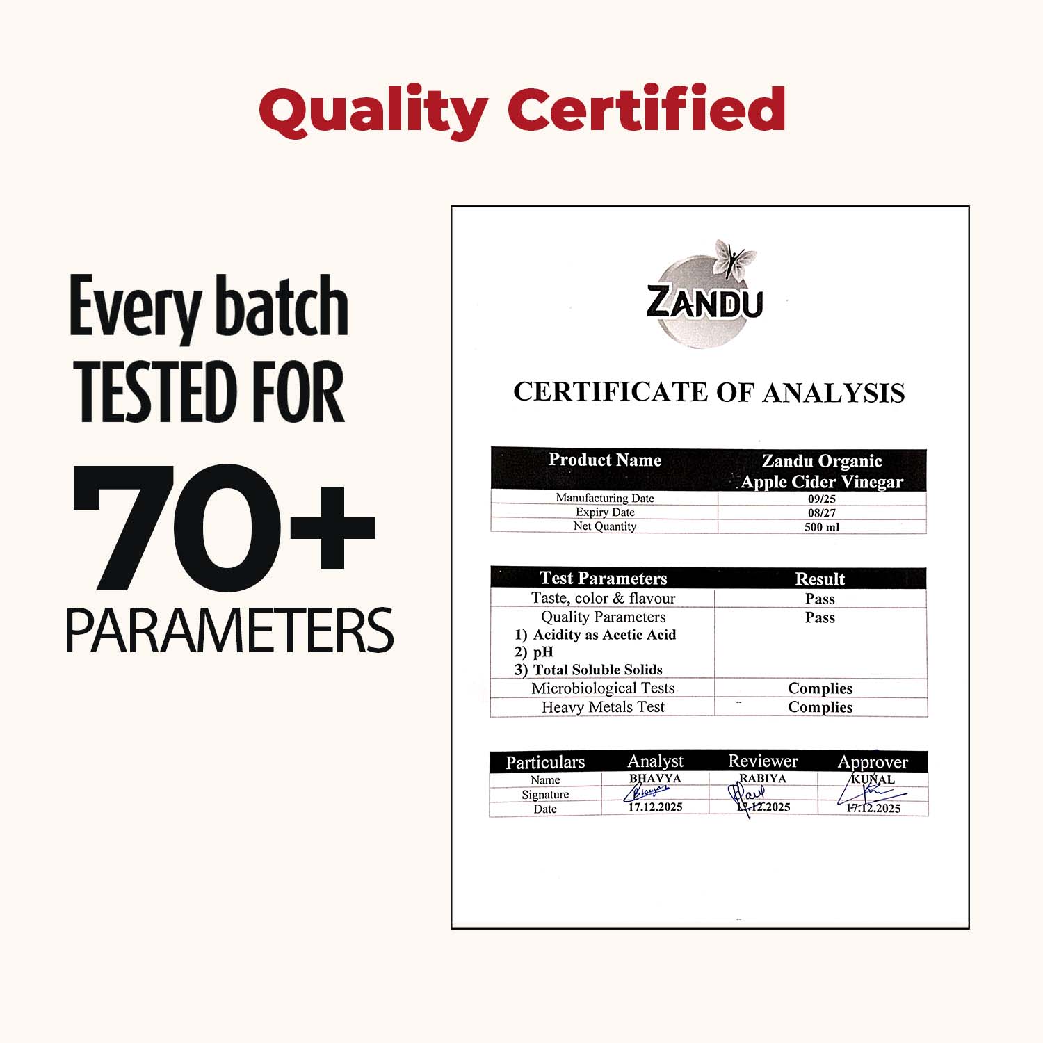 Zandu Organic Apple Cider Vinegar