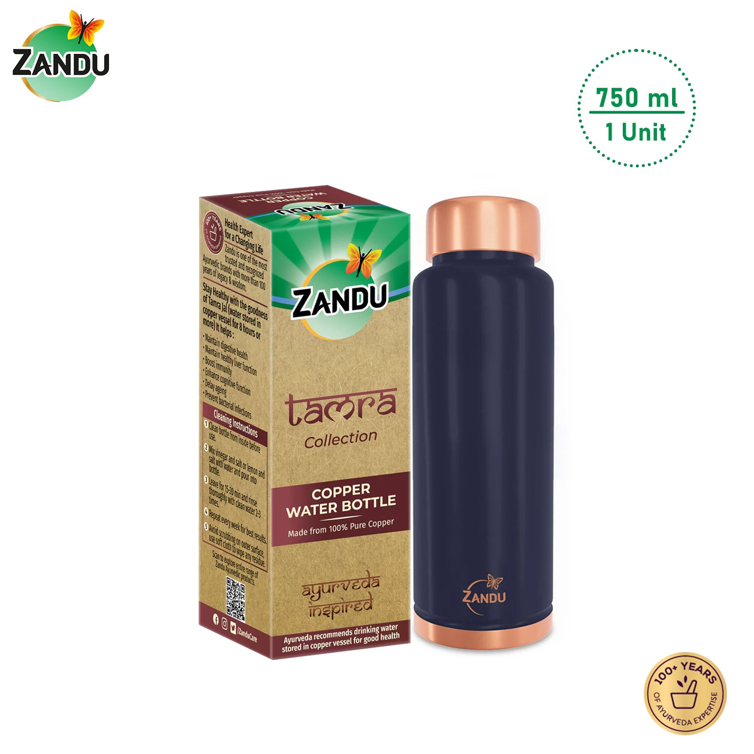 Zandu Copper Bottle 750 ml