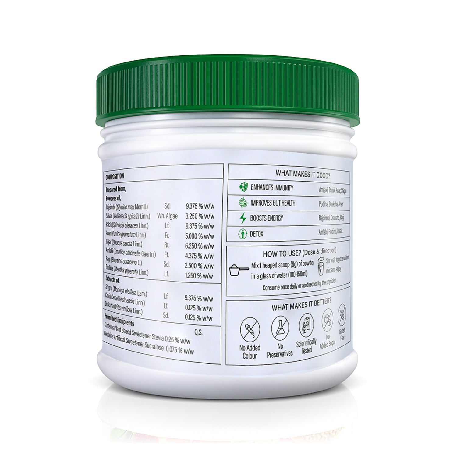Zandu Daily Health Super Greens Powder ingredients