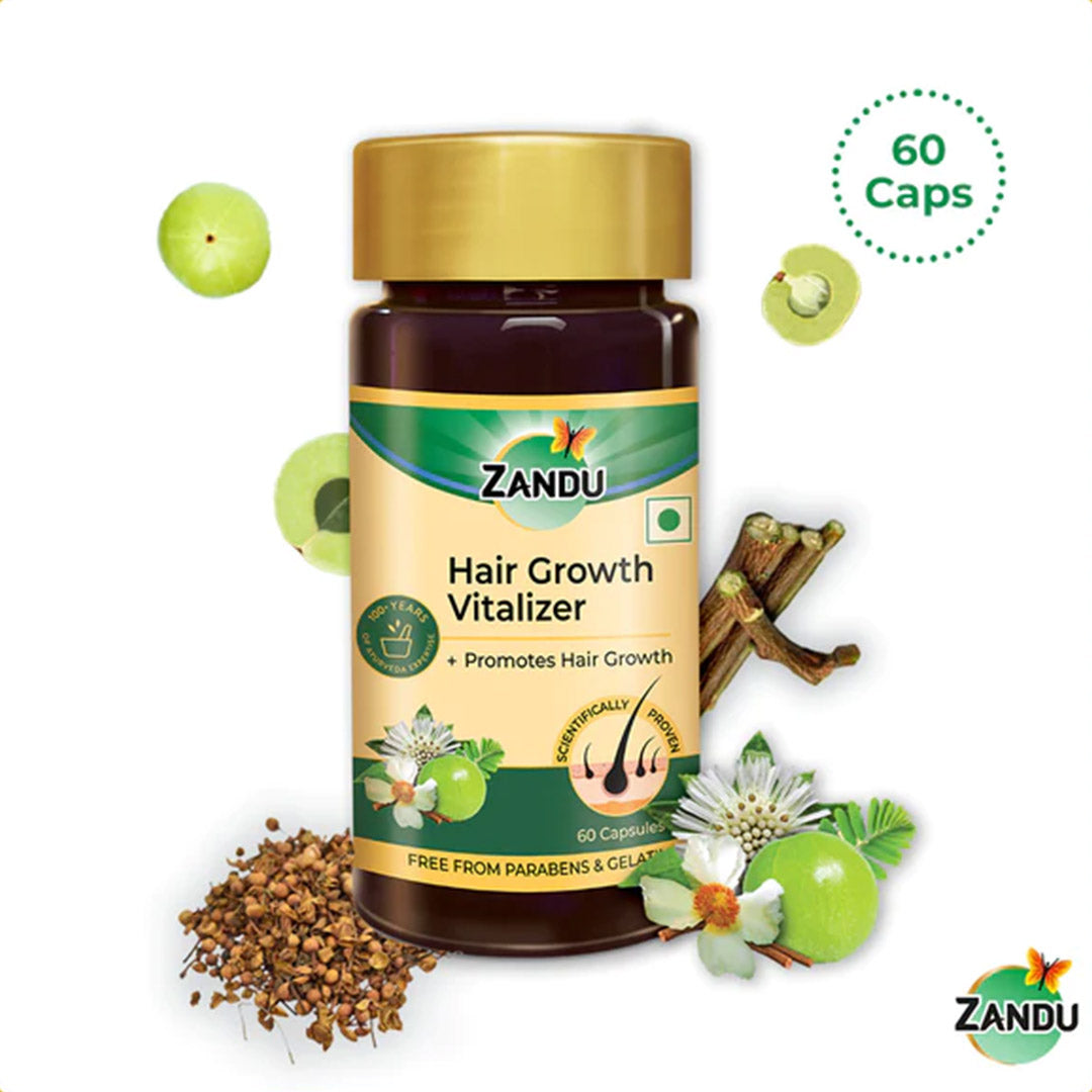 Zandu Hair Growth Vitalizer Capsule for PROVEN Hair Growth