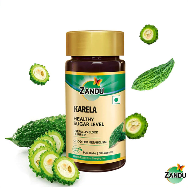 Zandu DiaBTS Care Juice (Sugar Free) + Karela Capsule (60 Caps)