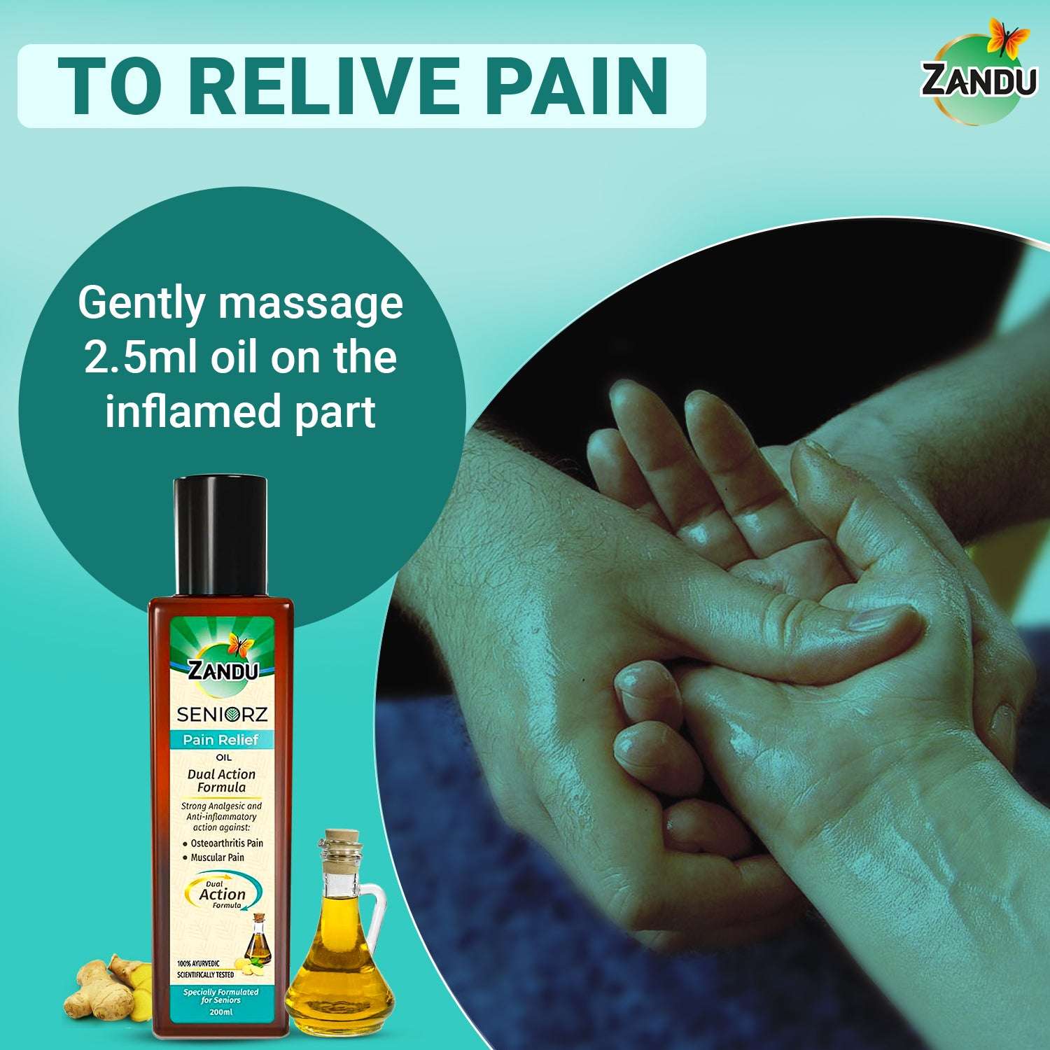 Seniorz Pain Relief Oil for Senior Citizens - Cures Muscle, Joint & Knee Pain (200ml)