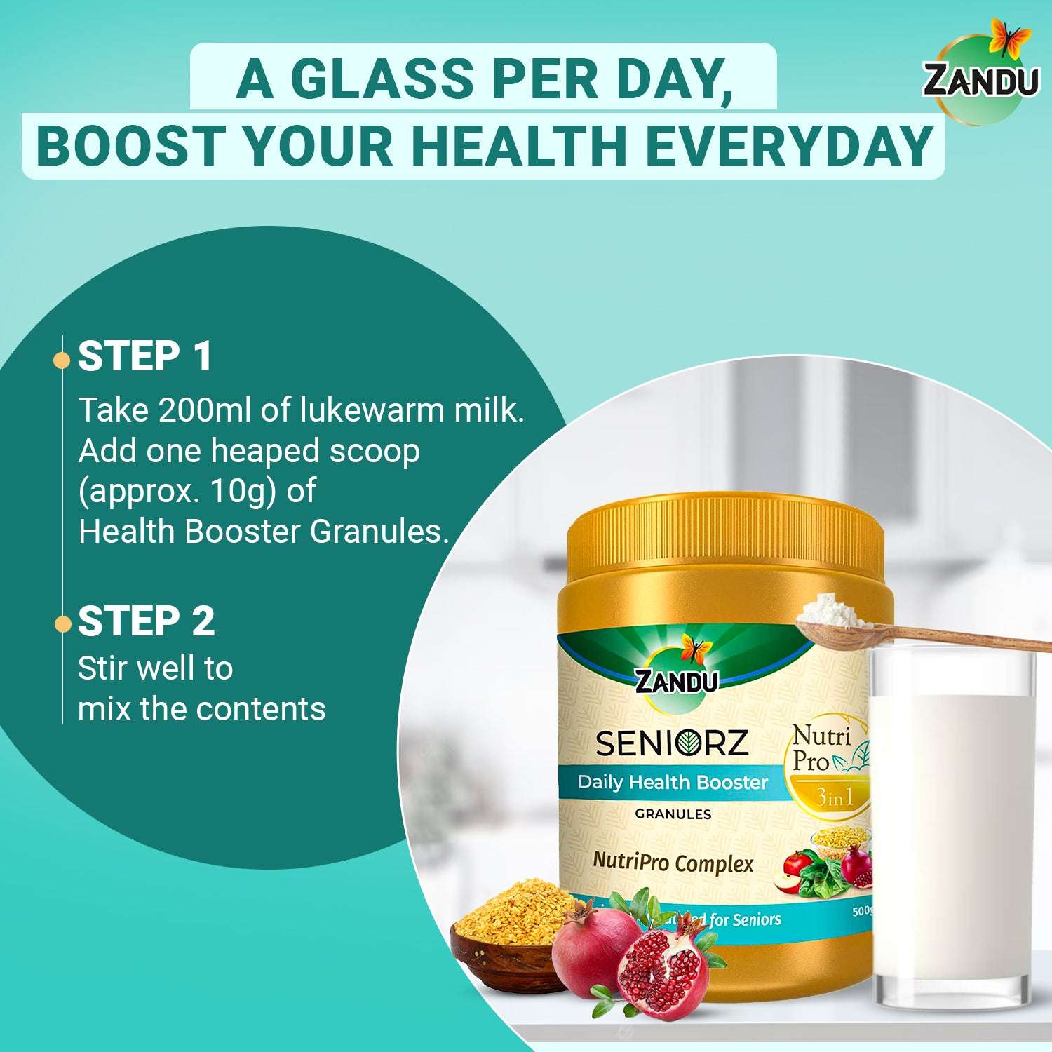 How to use Zandu Health Booster granules?