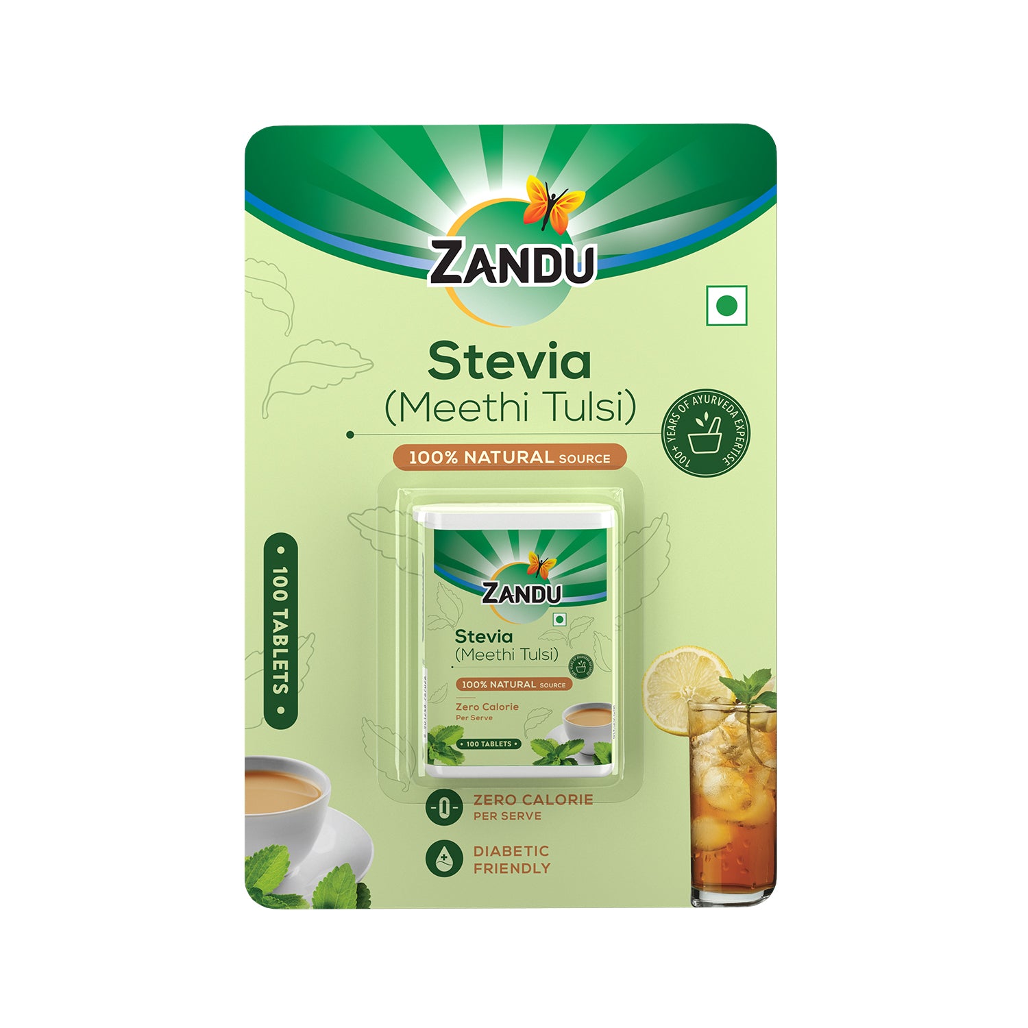 Stevia Tablets (Meethi Tulsi) | Zero Calories Sugar-Free Tablets (100 Tabs)