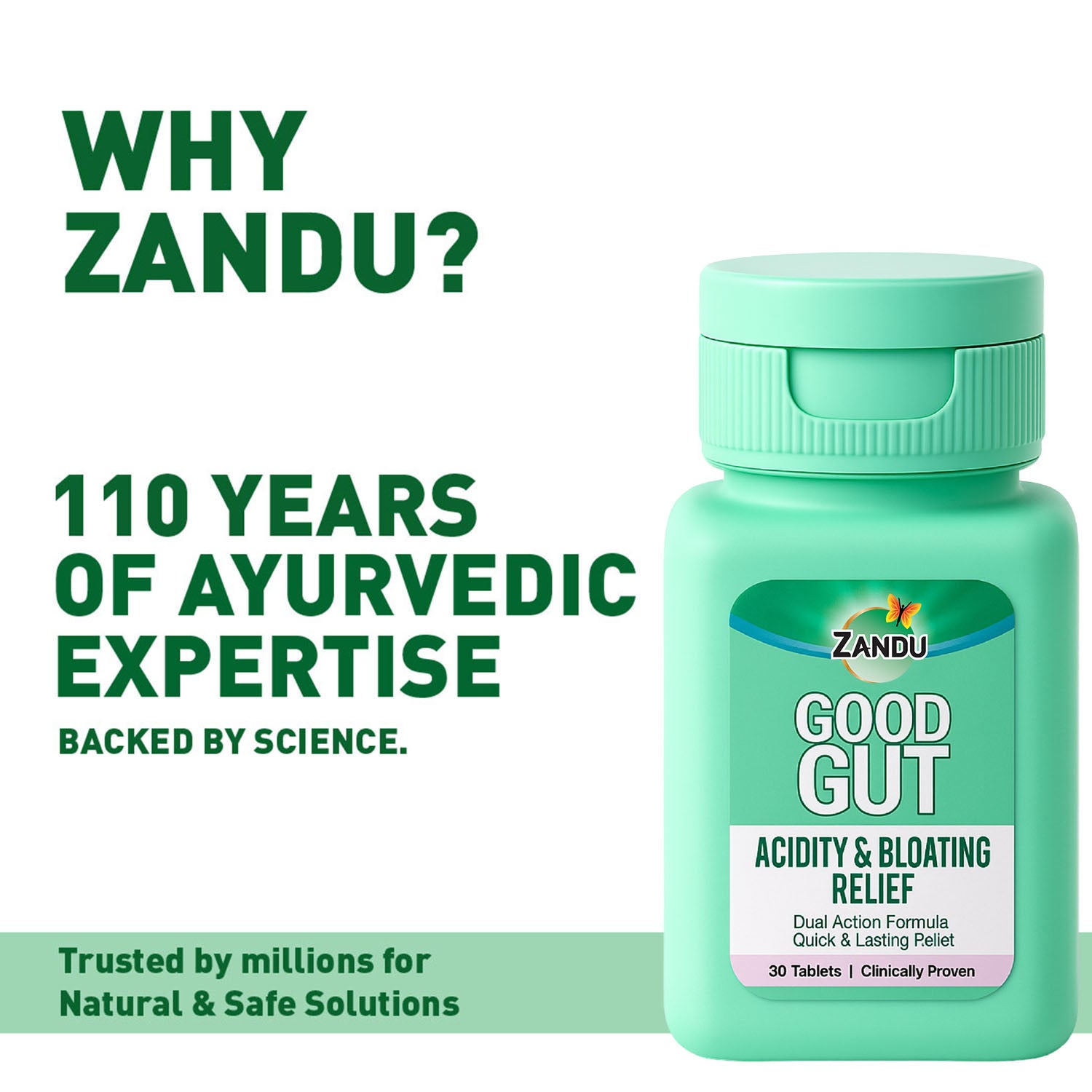 Zandu Good Gut Acidity & Bloating Relief Tablets