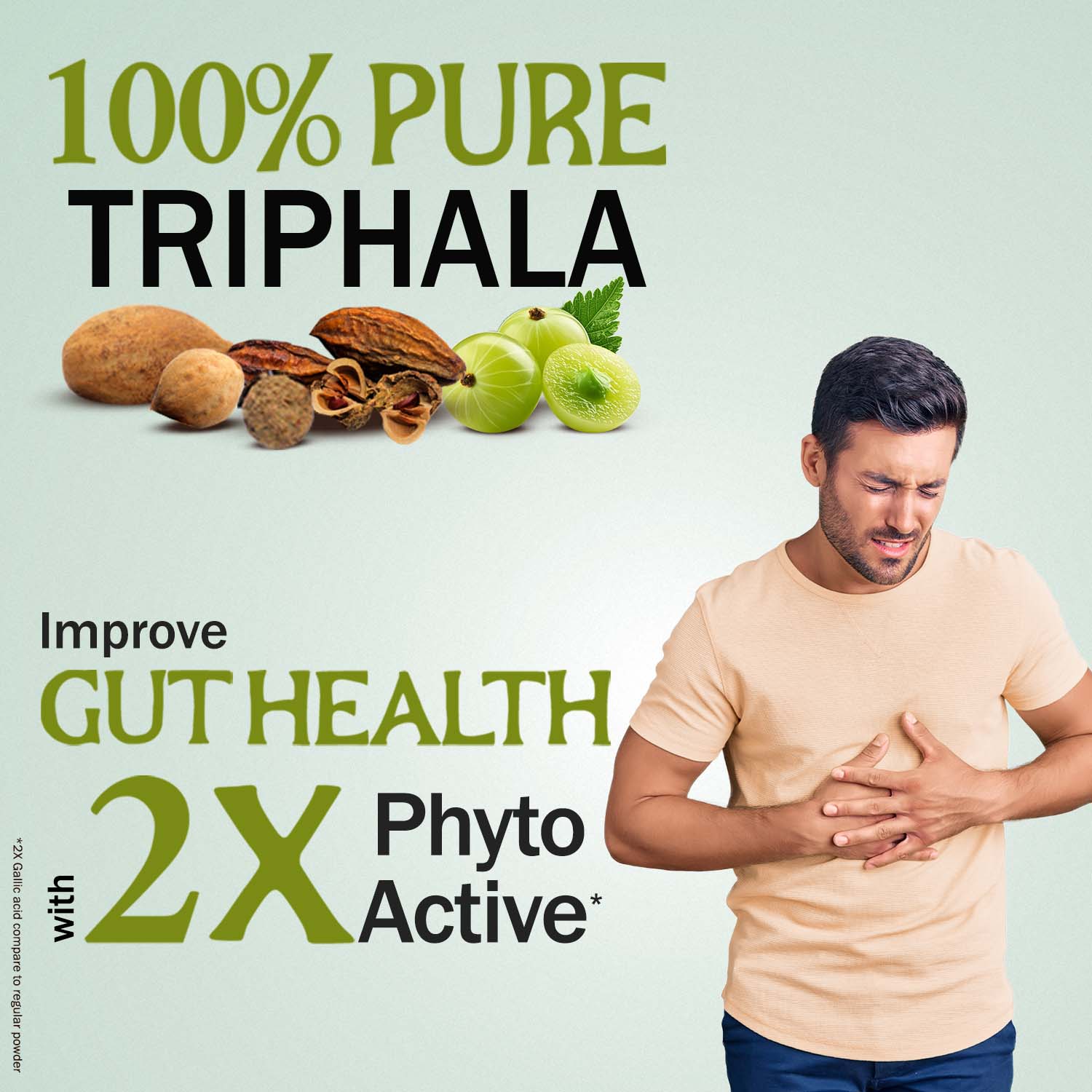 Zandu 100% Pure Triphala Capsules – Scientifically Proven to Improve Gut Health with 2X Phyto Active* (90 Caps)