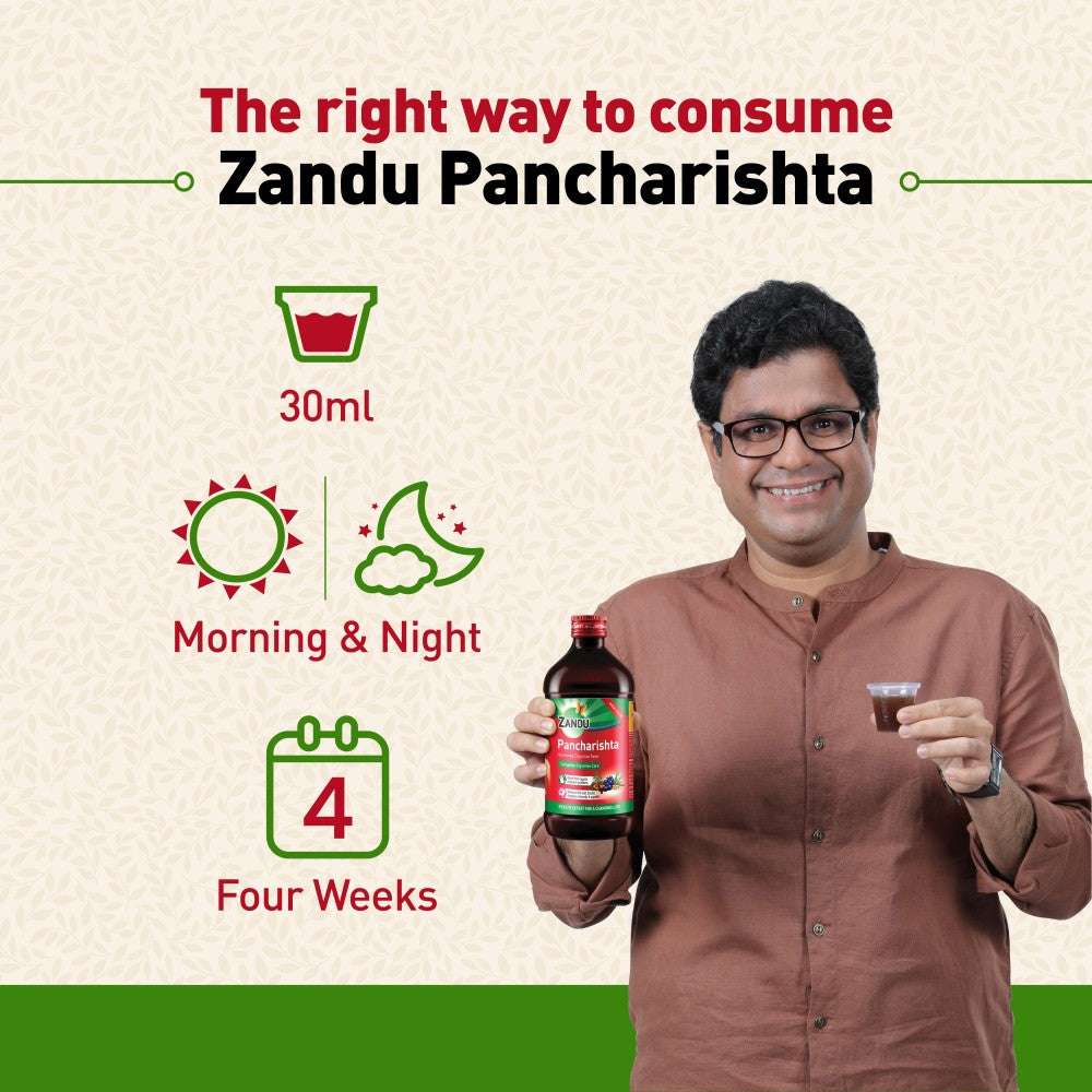 Zandu Pancharishta Ayurvedic Digestive Syrup for Indigestion, Constipation and Bloating