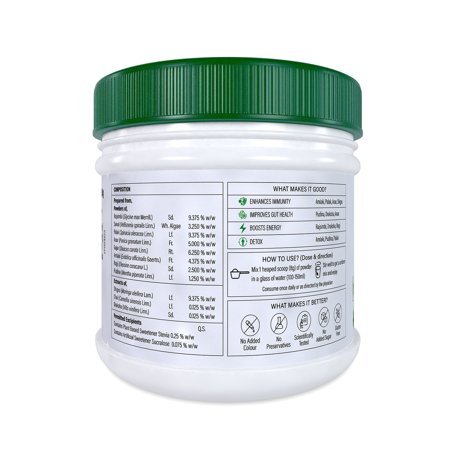 Zandu Daily Health Super Greens Powder ingredients