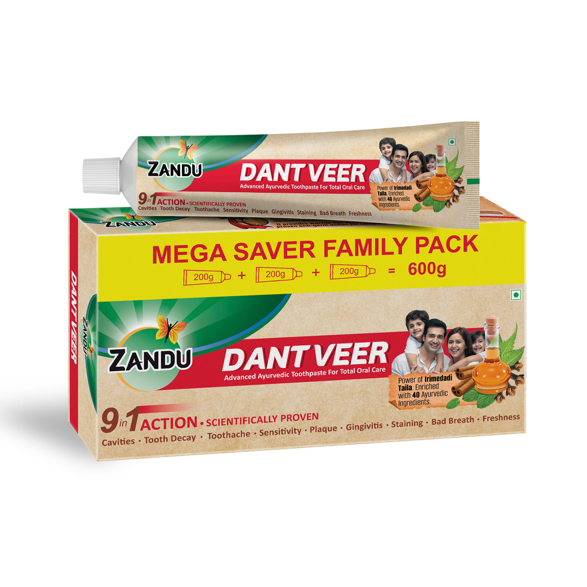 Dantveer Ayurvedic Toothpaste (600g)