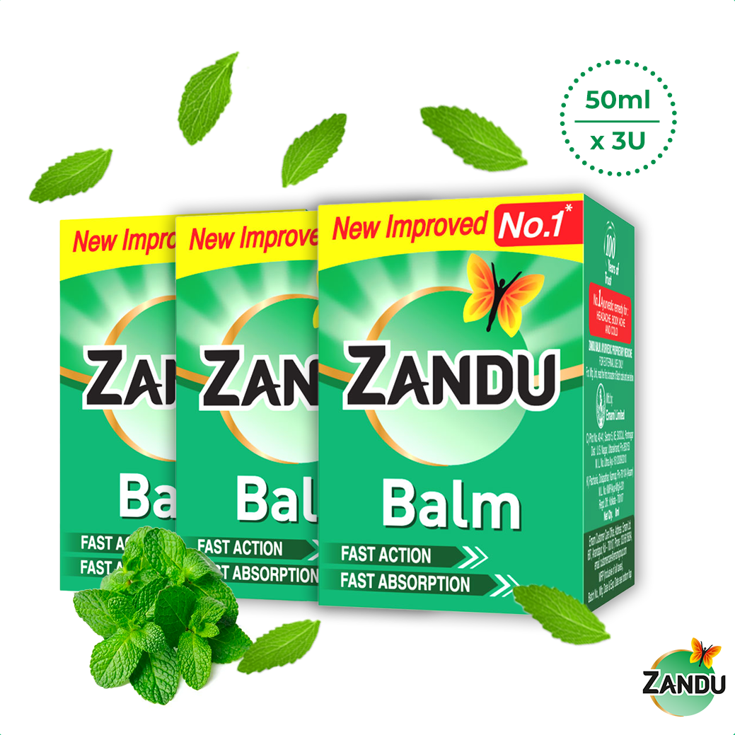 Zandu Balm - No.1 Natural Pain Balm for Quick Headache, Body Ache & Cold Relief