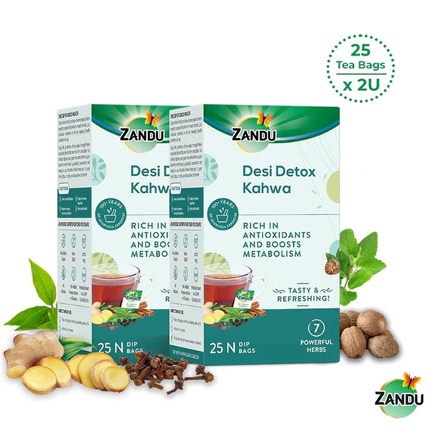 Zandu Desi Detox Kahwa (25 Tea Bags)(Pack of 2)